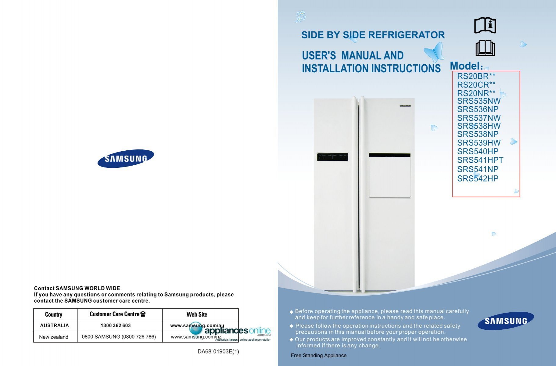 Manual For Samsung Fridge Freezer
