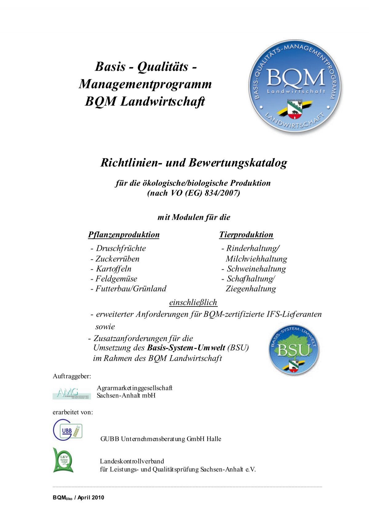 Qualitats Managementprogramm Bqm Landwirtschaft Richtlinien