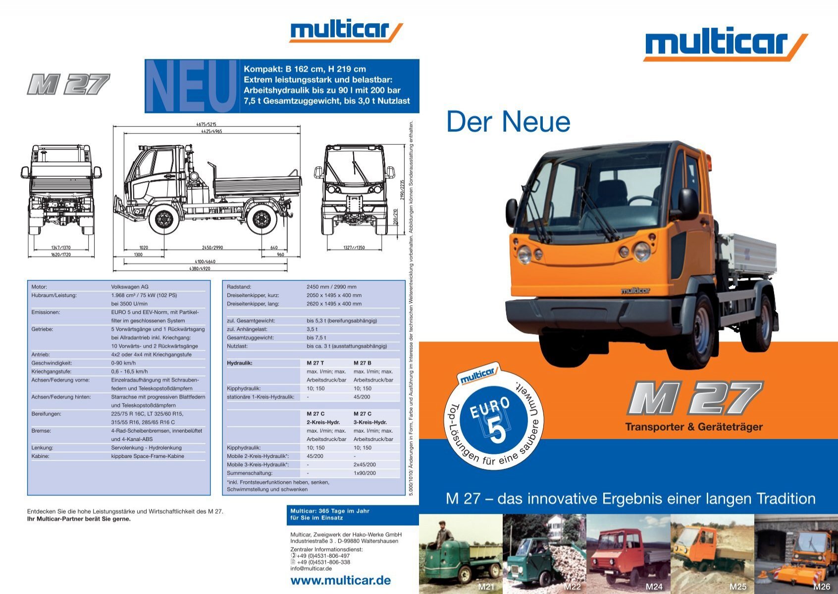 Produktbroschüre Multicar M27