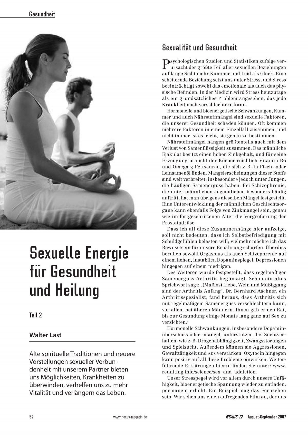 Sexuelle Energie Teil 2 Health Science Spirit