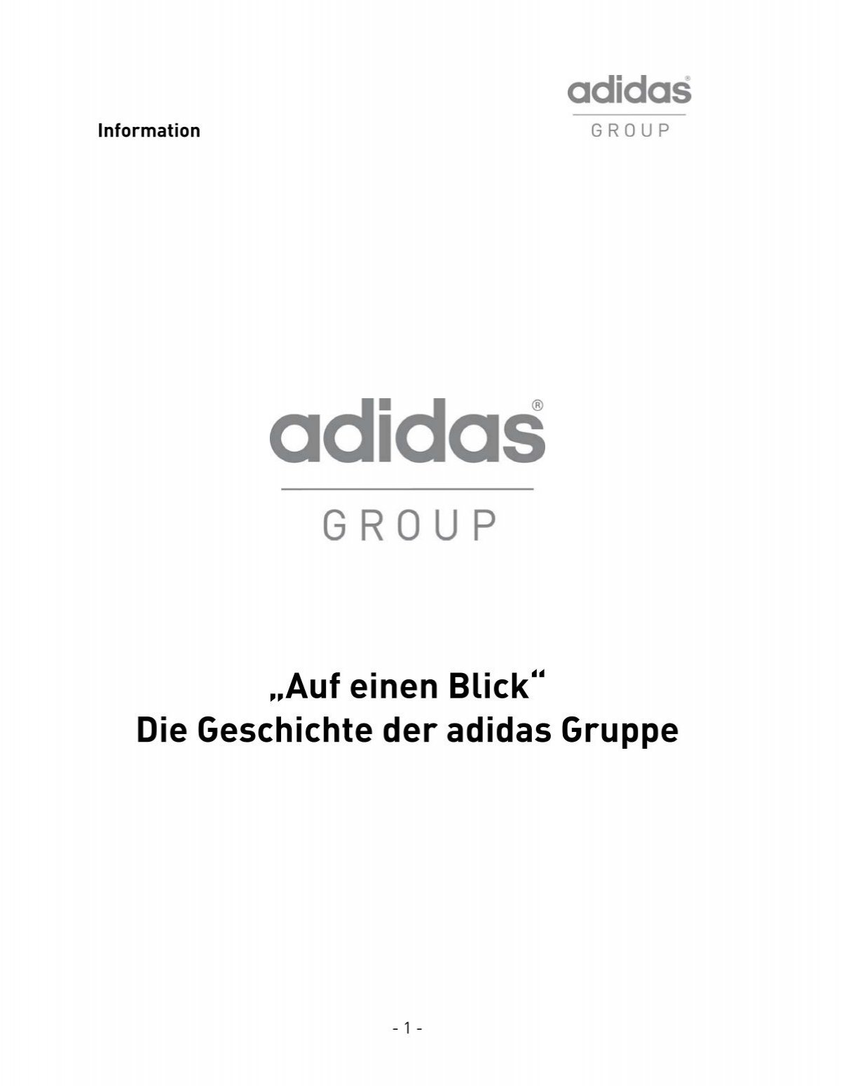 Auf einen Blick“ Die Geschichte der adidas Gruppe - adidas Group