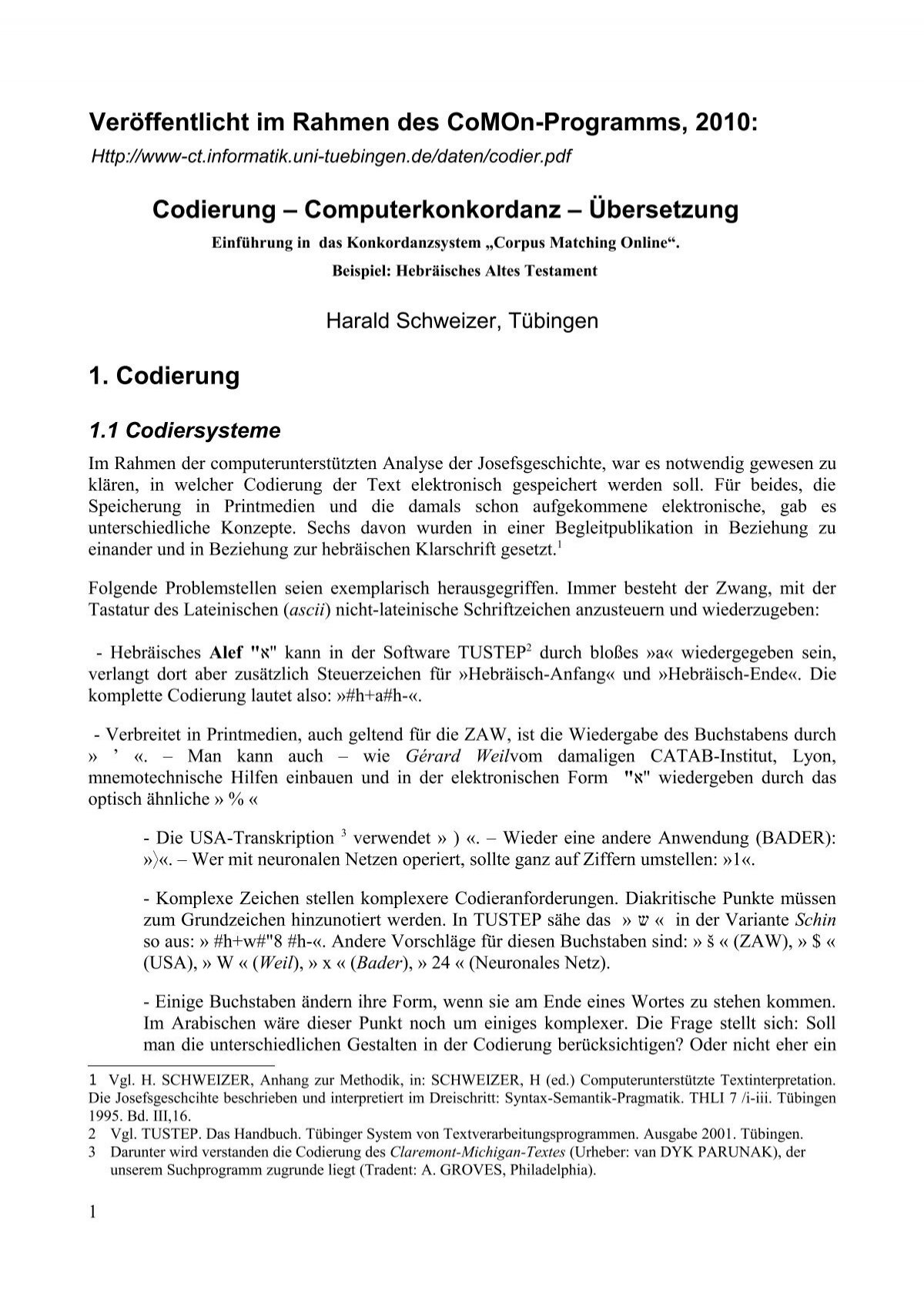 Codierung – Computerkonkordanz