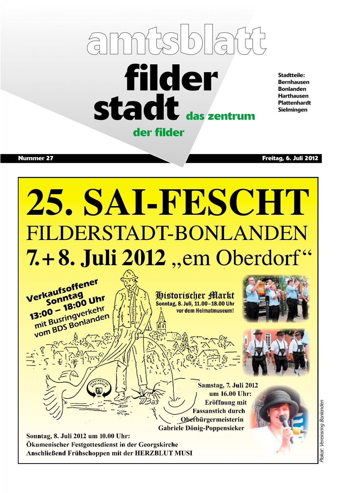 Nummer 27 Freitag, 6. Juli 2012 - Stadt Filderstadt