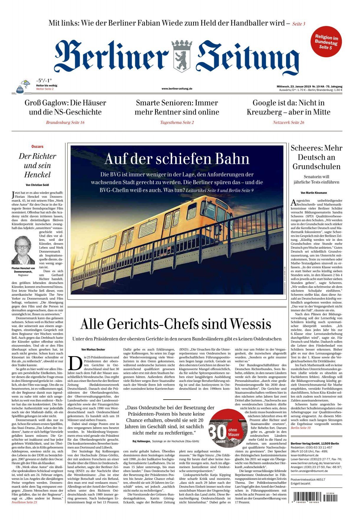 Berliner Zeitung 23 01 2019