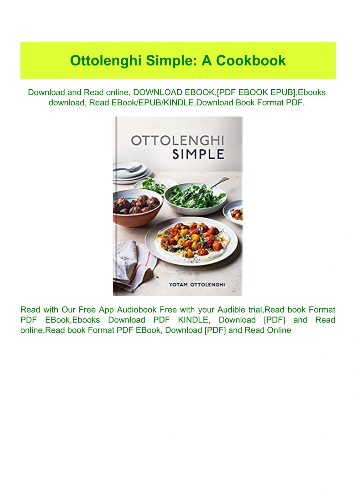 Why read Ottolenghi Simple?