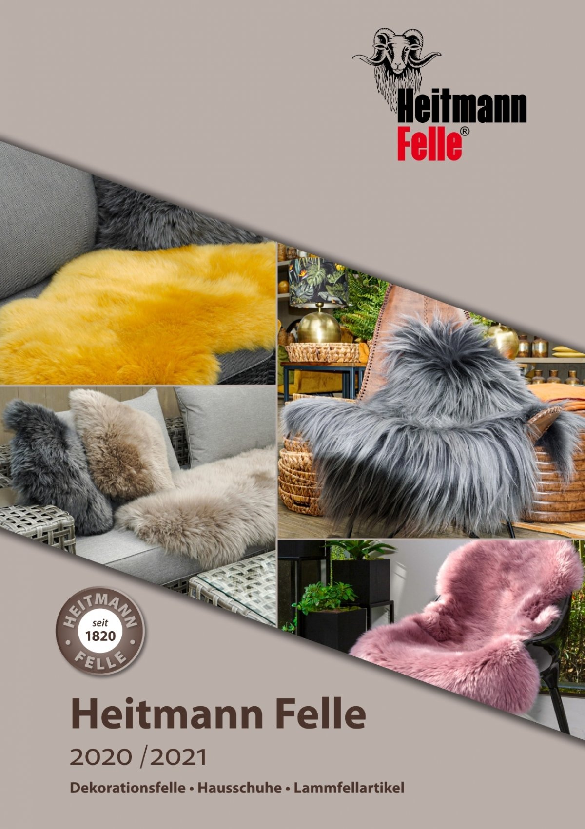 Heitmann Lammfellartikel - - Felle Katalog und andere GmbH Dekorationsfelle, Hausschuhe 2020/21