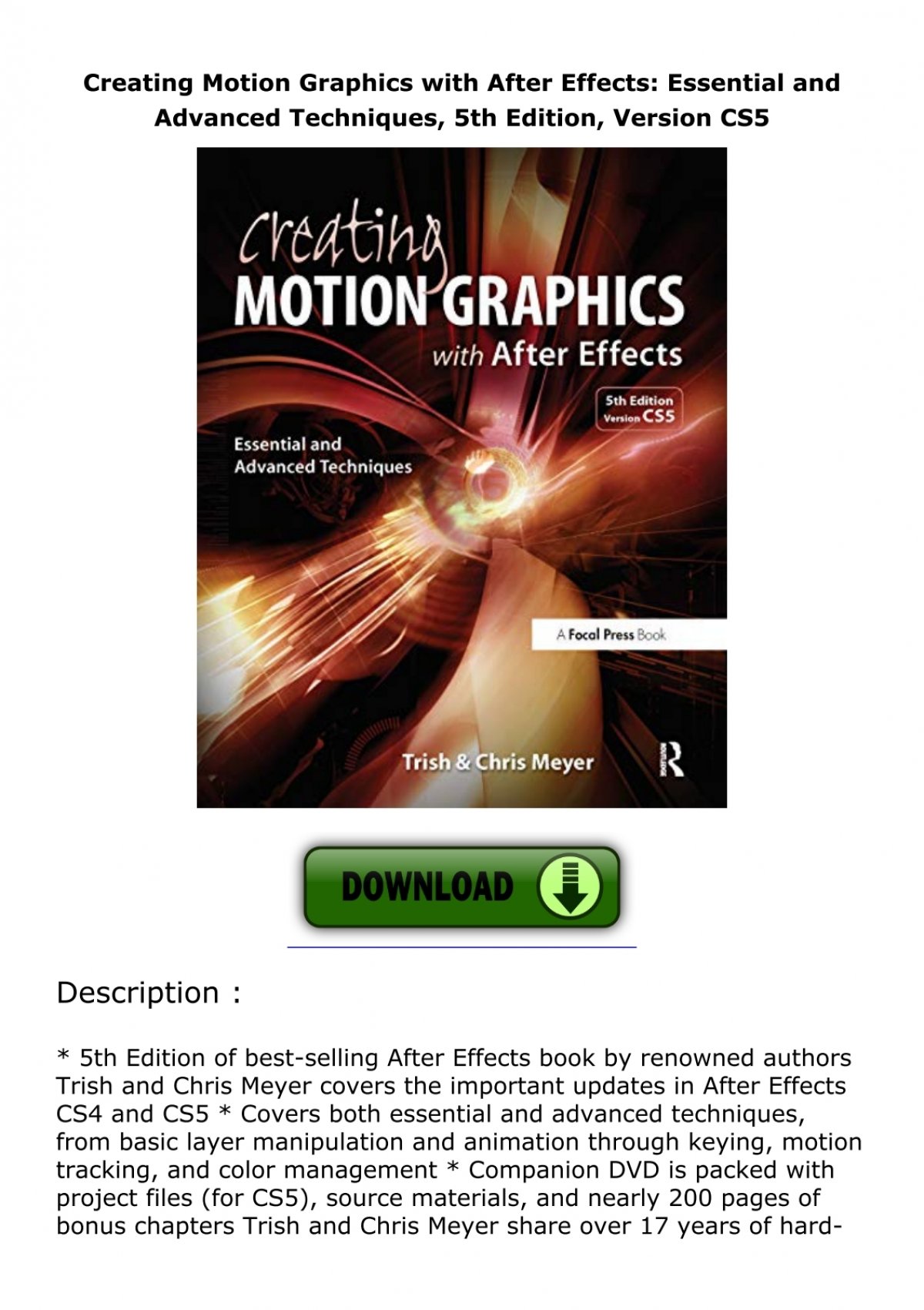 creating motion graphics with after effects pdf download