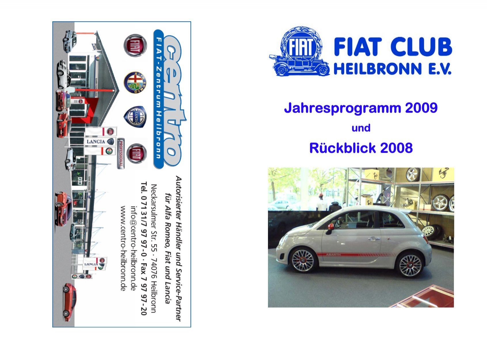 Jahresprogramm 09 Ruckblick 08 Fiat Club Heilbronn Ev