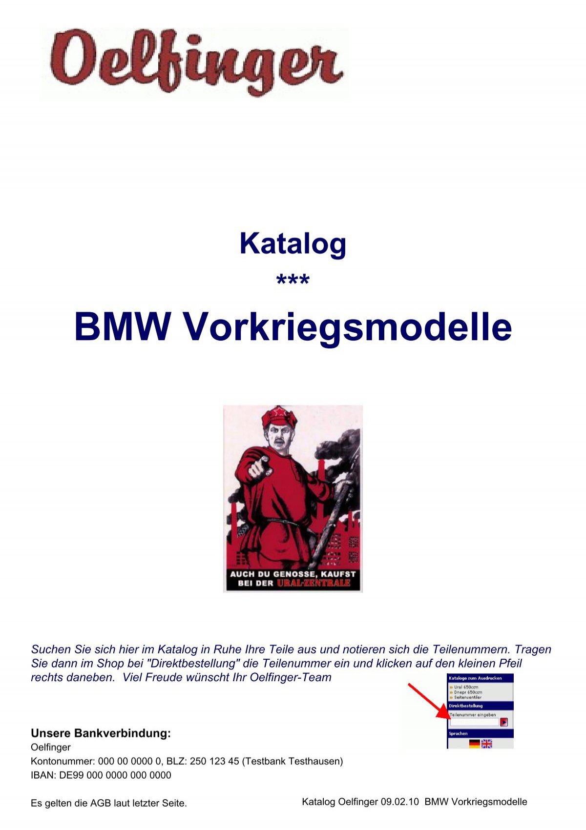 Katalog *** BMW Vorkriegsmodelle - Oelfinger