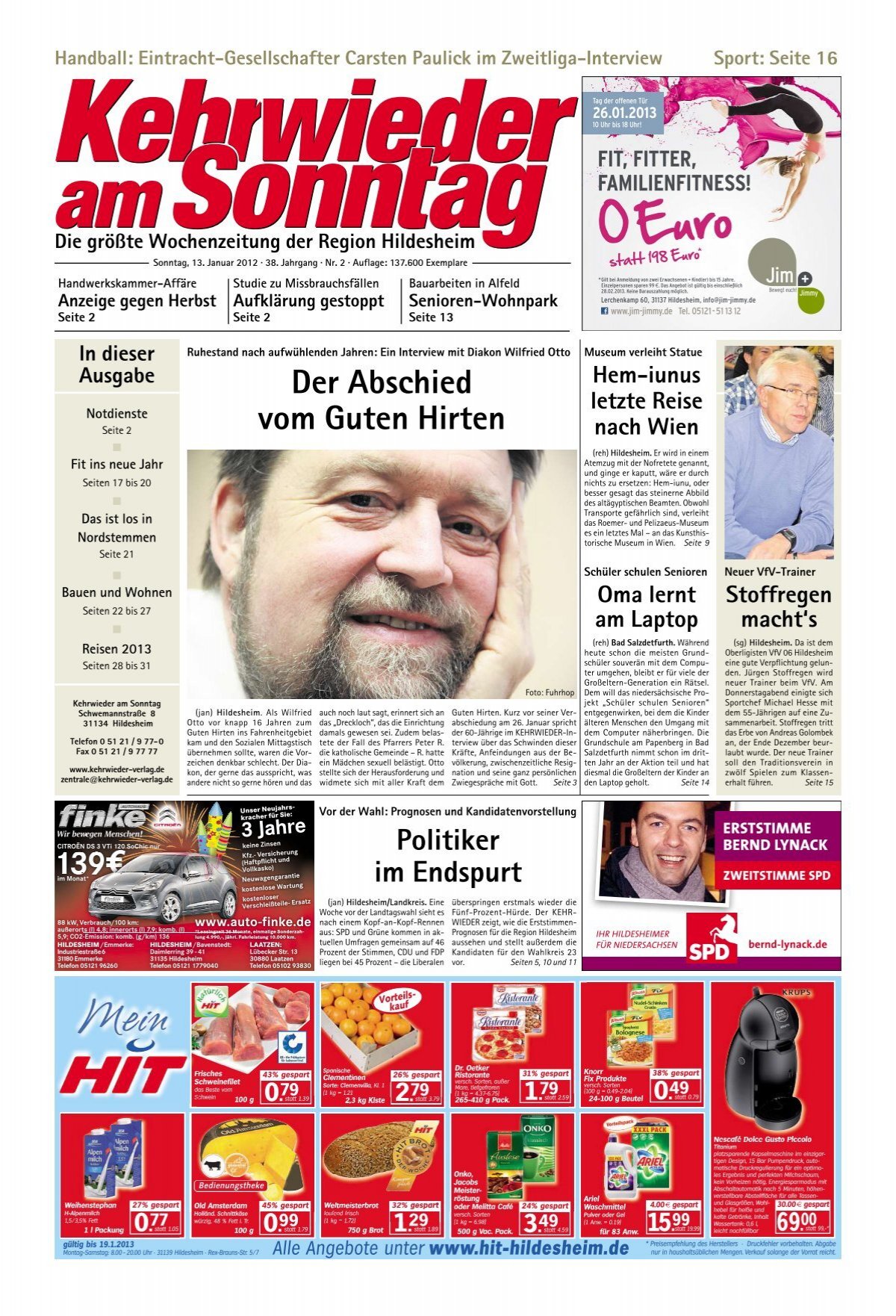 Ausgabe vom 13.01.2013 - Kehrwieder am Sonntag