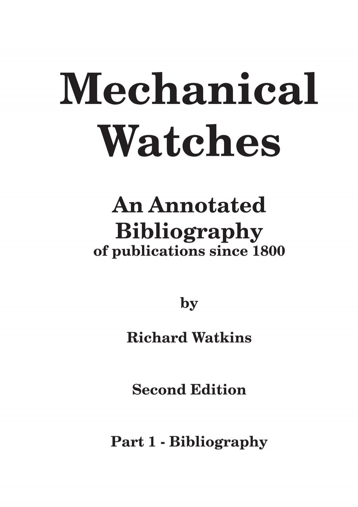 An Annotated Bibliography - Horology - The Index
