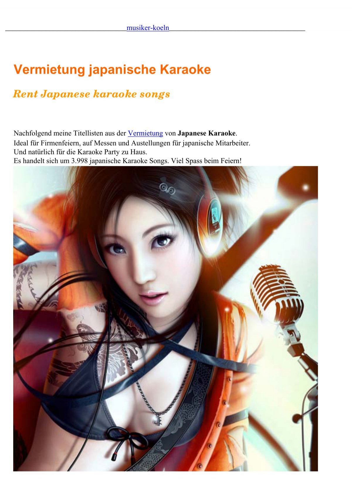 Vermietung Japanische Karaoke Musiker