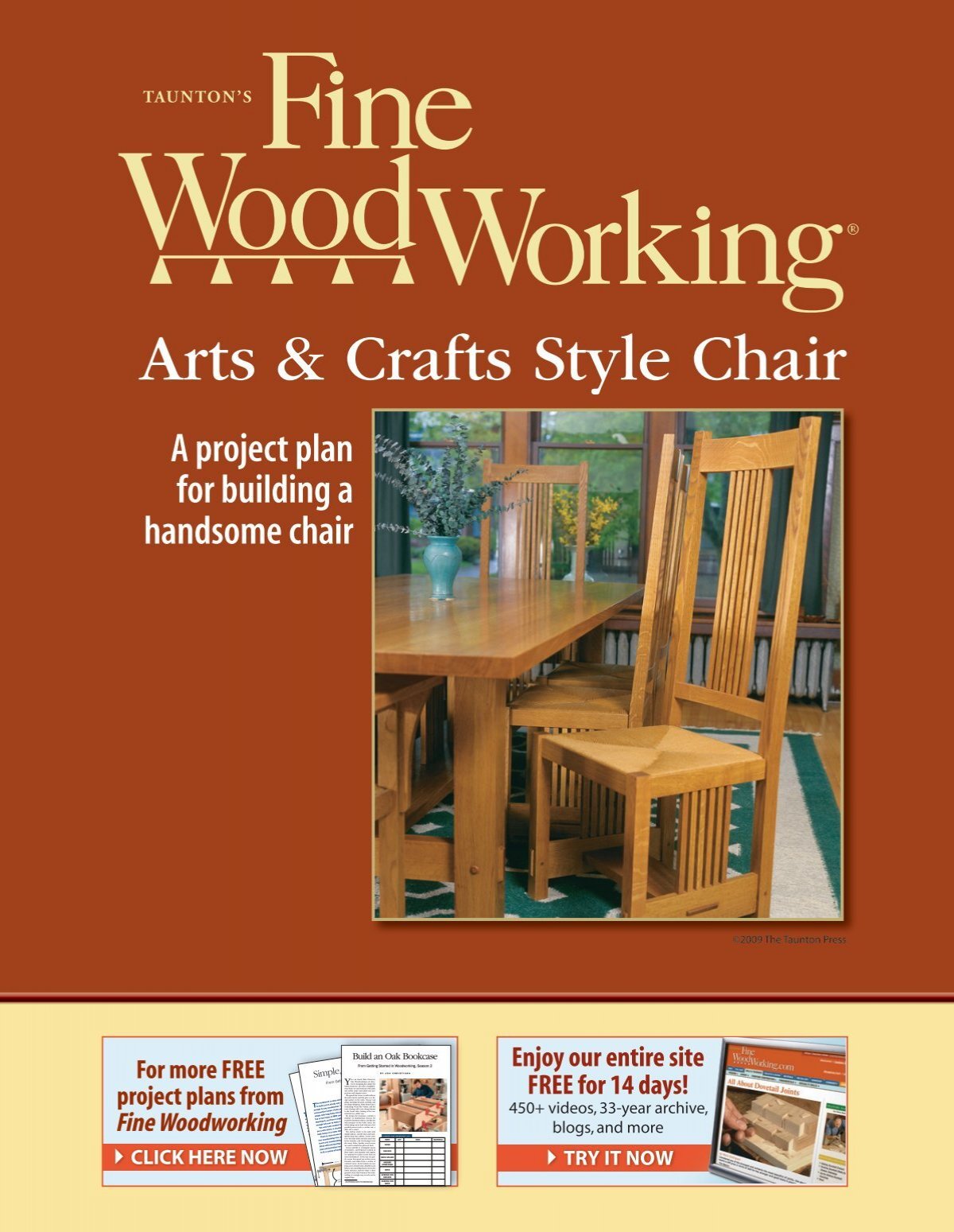 Arts Crafts Style Chair Fine Woodworking