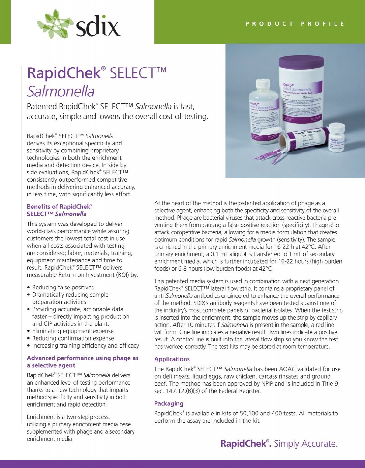 RapidChek® SELECT™ Salmonella - SDIX