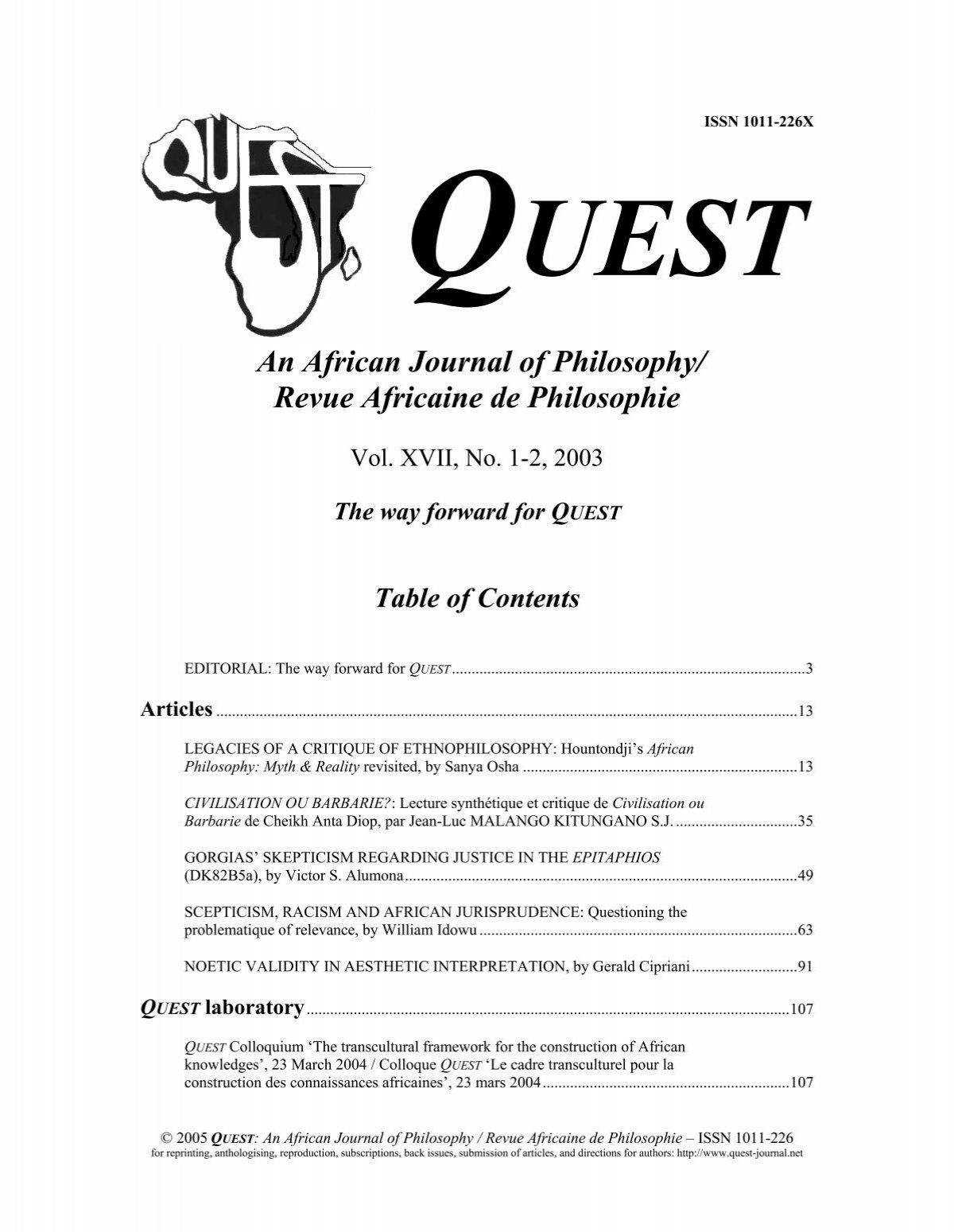 Obligation Morale Et Developpement Social Quest Journal Net