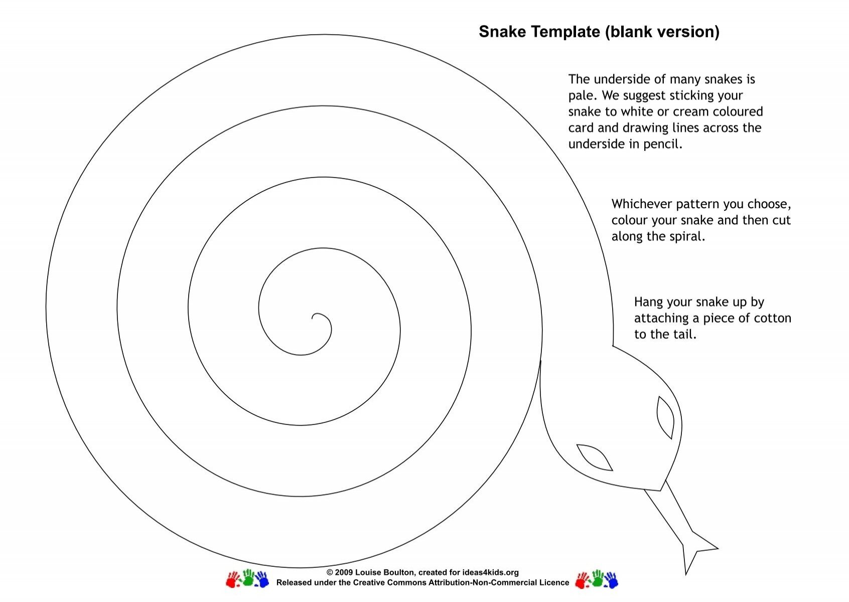 Snake Template (blank version) ideas4kids