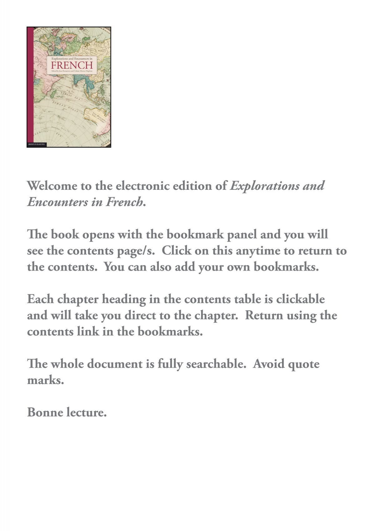 explorations and encounters in french the university of adelaide