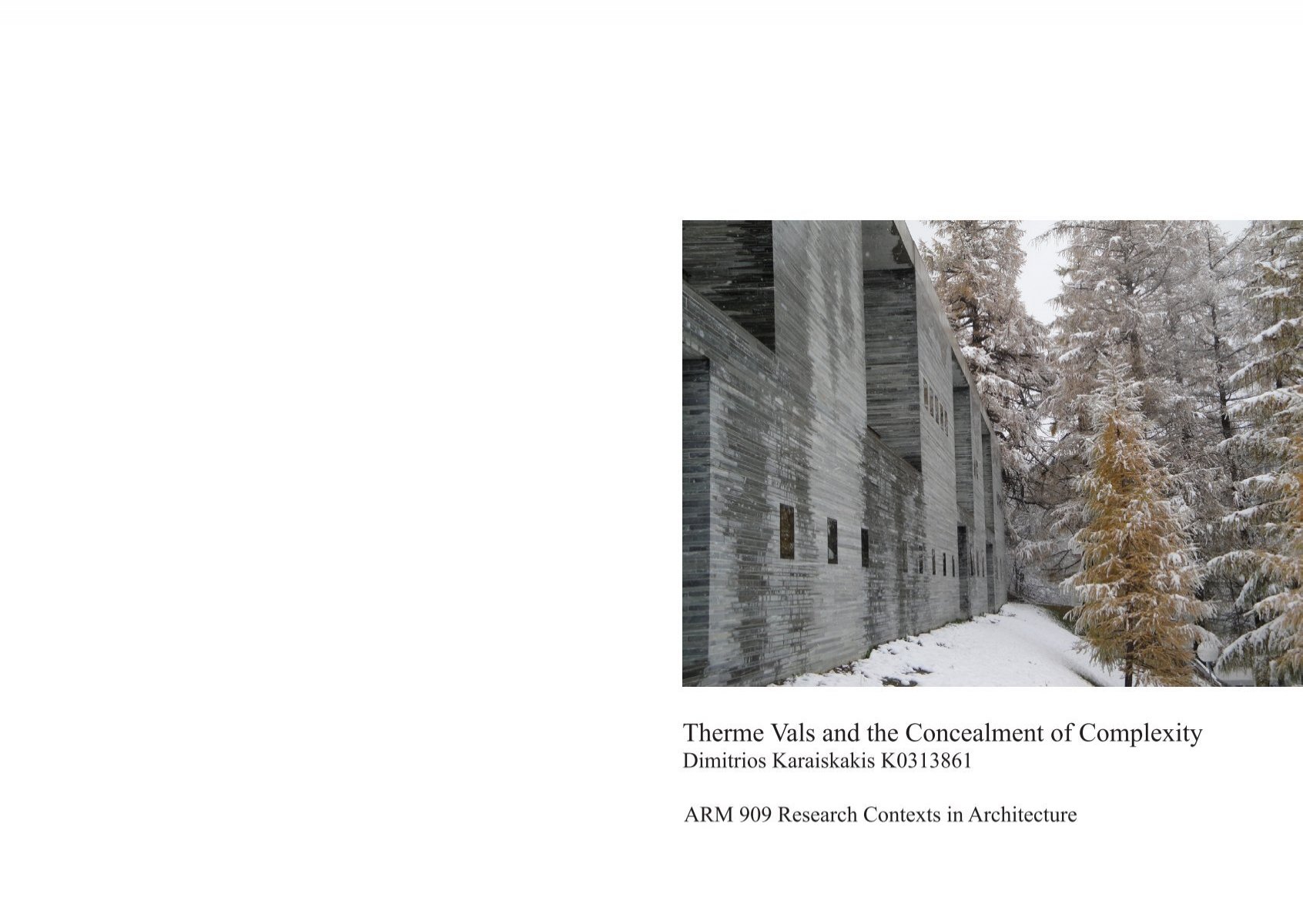 Essay on Simplicity and Complexity - Therme Vals, Peter Zumthor by