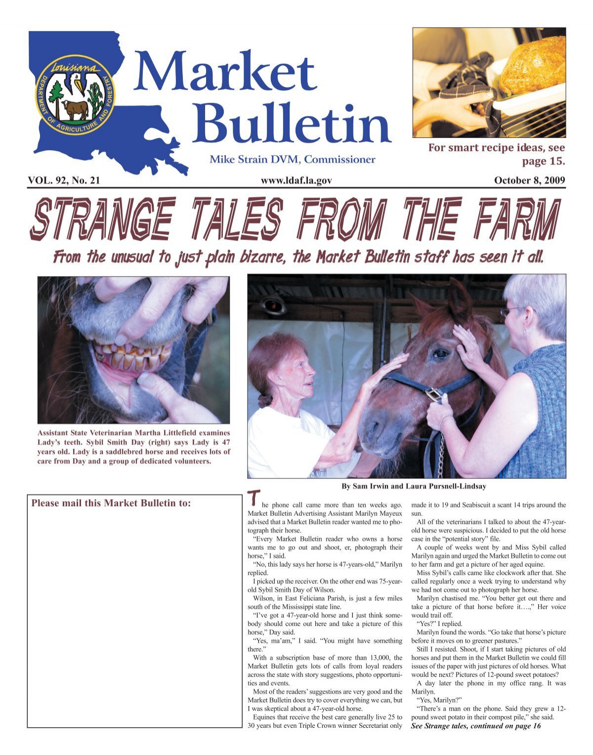 Strange tales from the farm - Department of Agriculture and Forestry