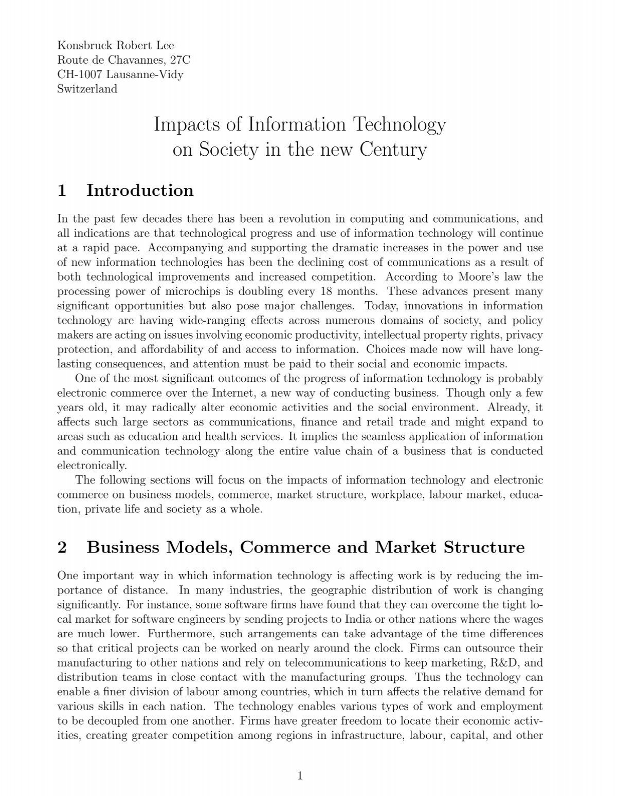 thesis on impact of information technology