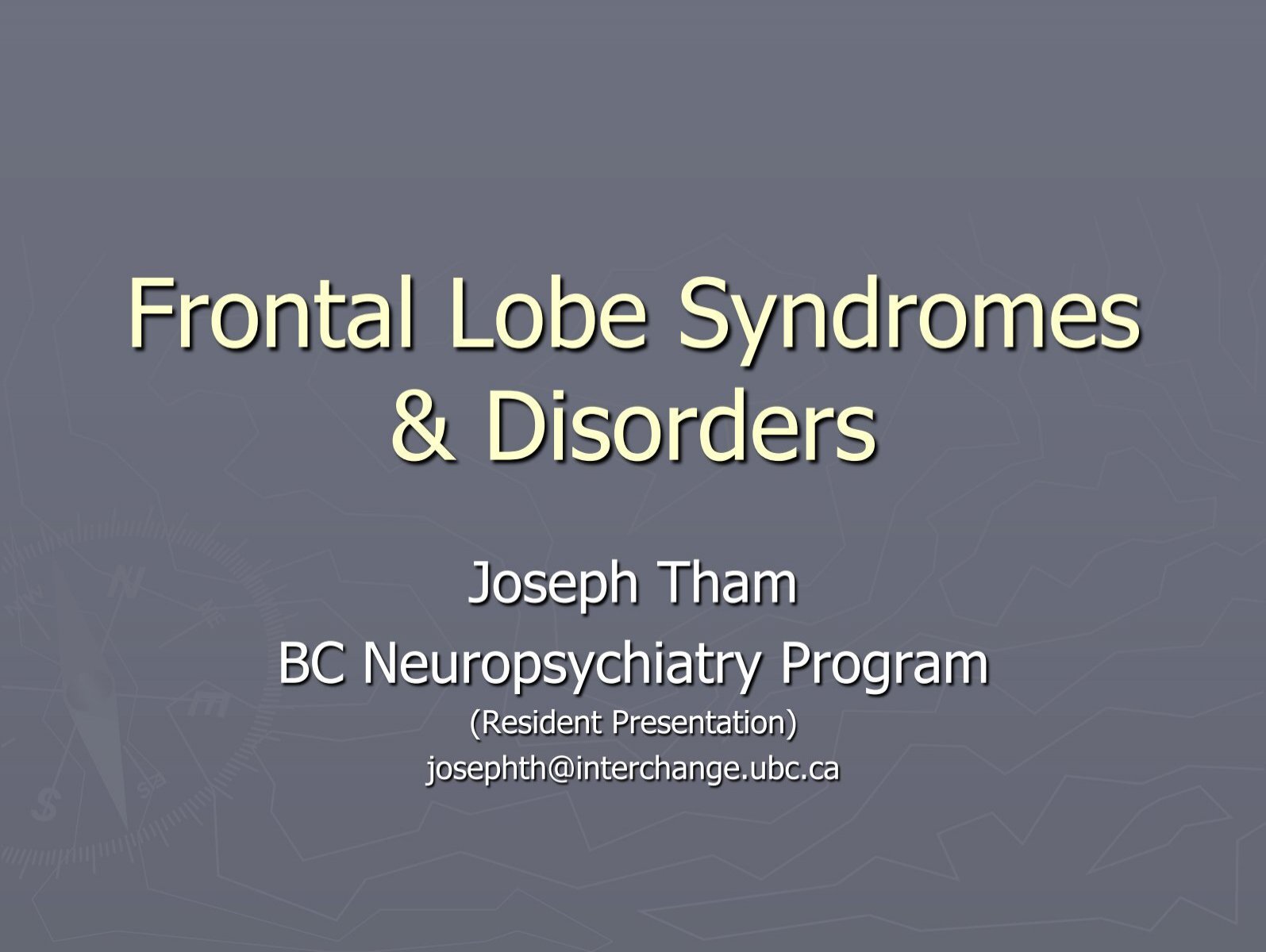 Frontal Lobe Syndromes And Disorders