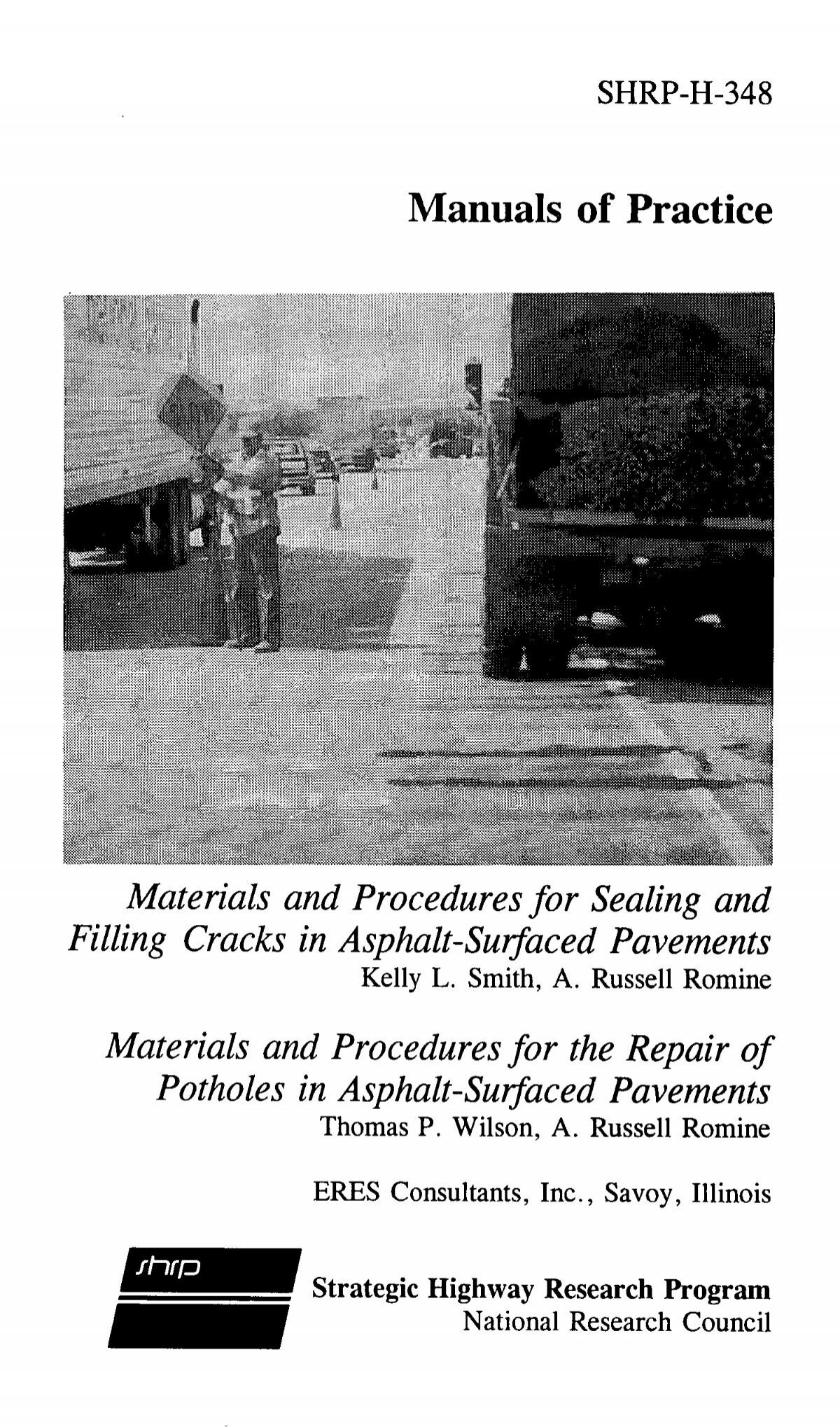 asphalt pavement repair manuals of practice - Transportation 