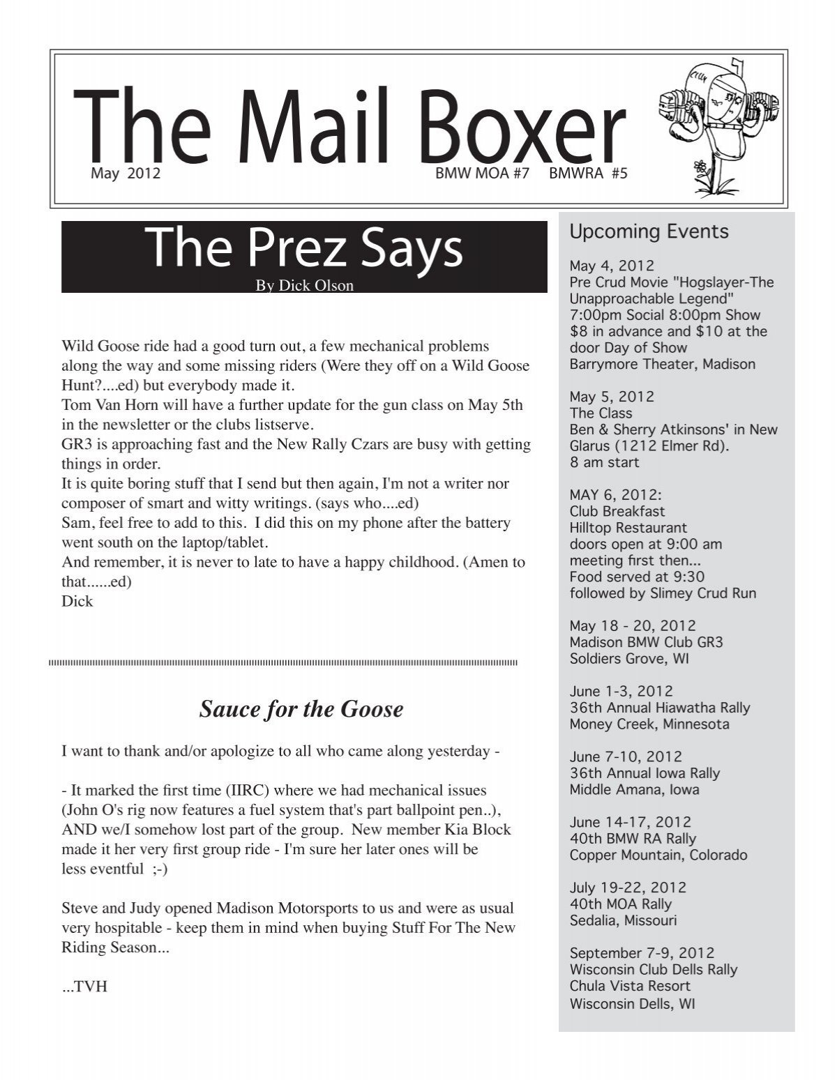 The Mail Boxer - Madison BMW Motorcycle Club