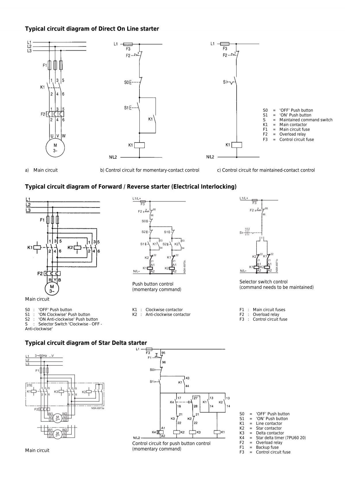 Typical Circuit Diagram Of Direct On Line Starter Typical