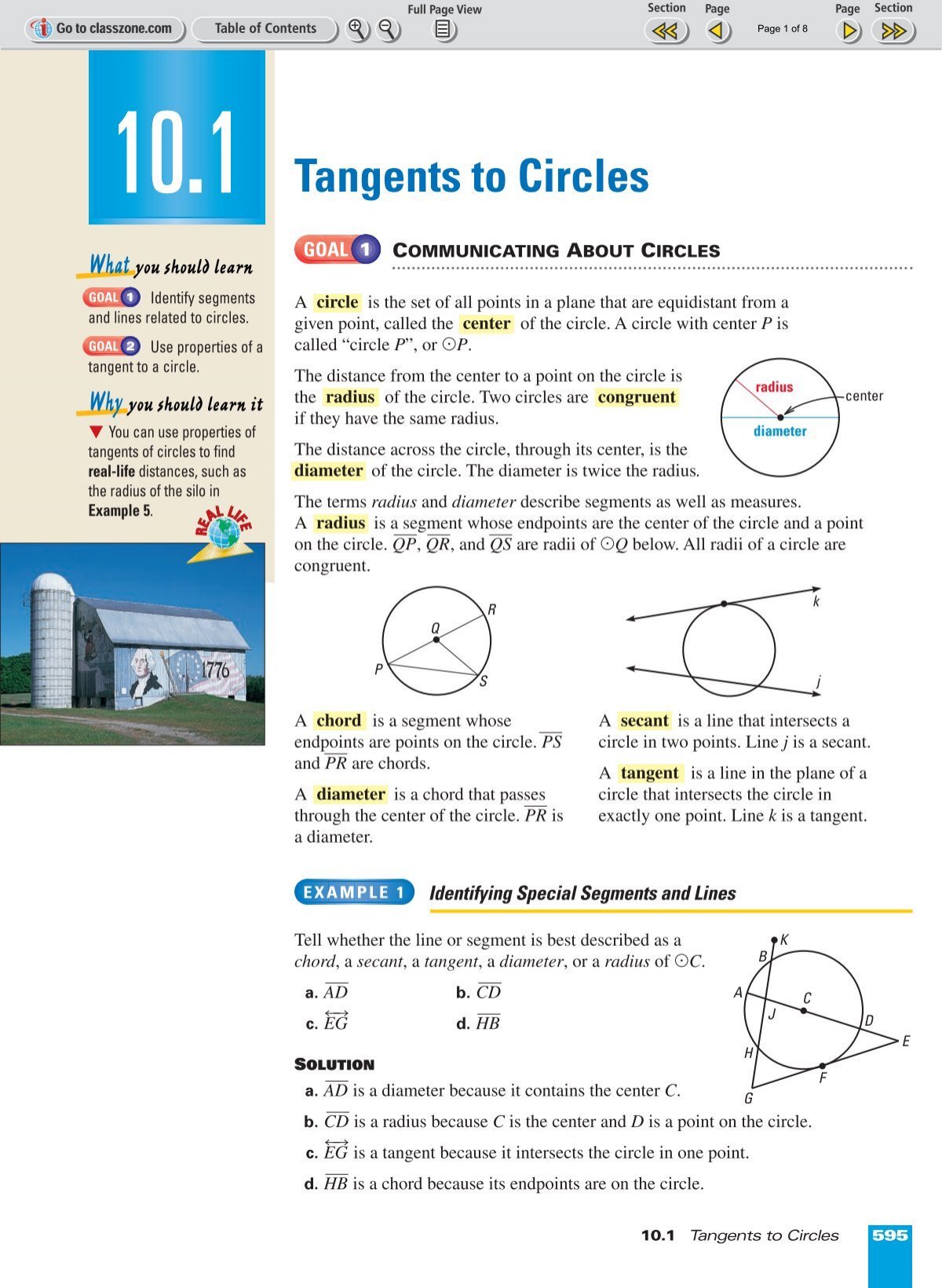 10 1 Tangents To Circles Nexuslearning Net