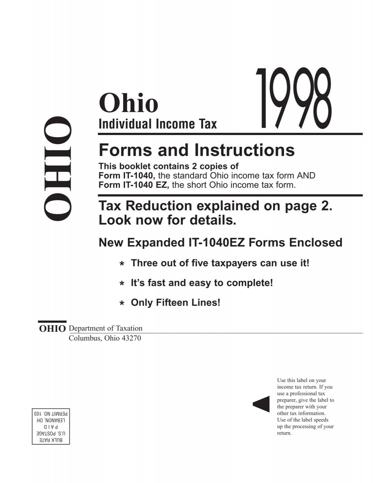 Bw98 Tax Book Quark File Ohio Department Of Taxation