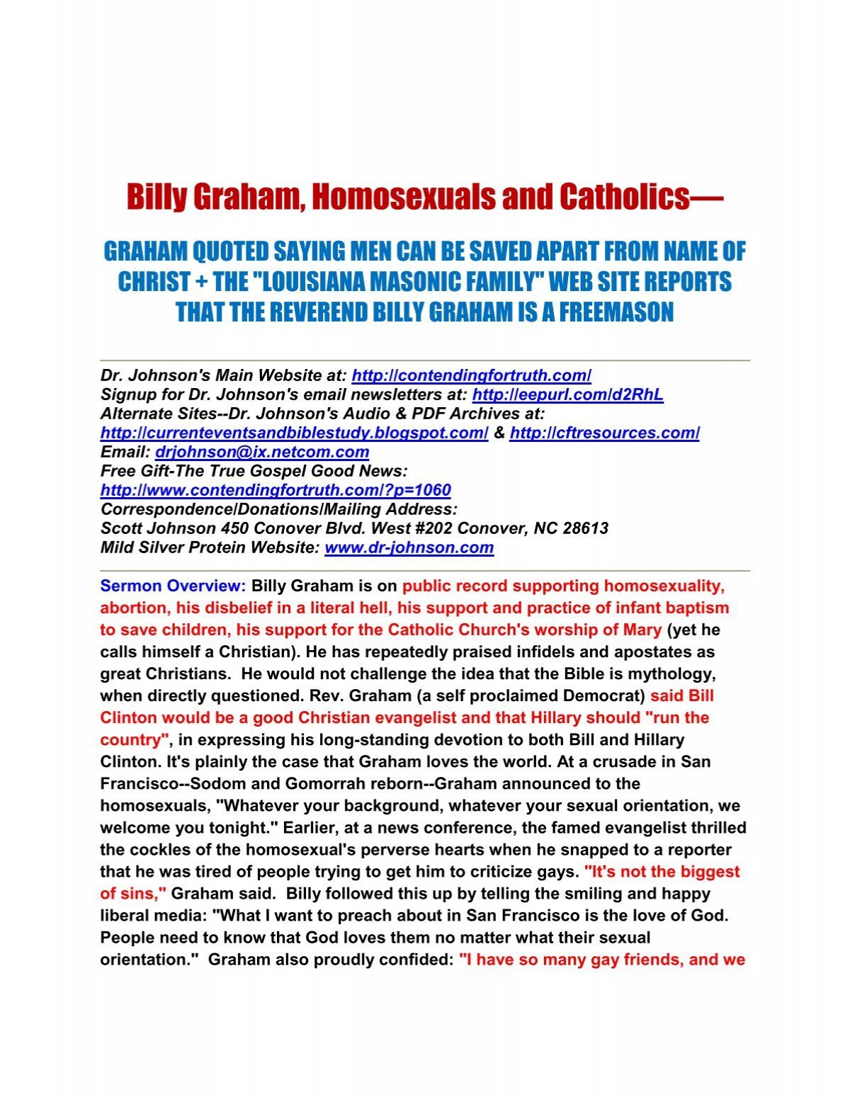 Billy Graham Contending For Truth By Dr Scott Johnson