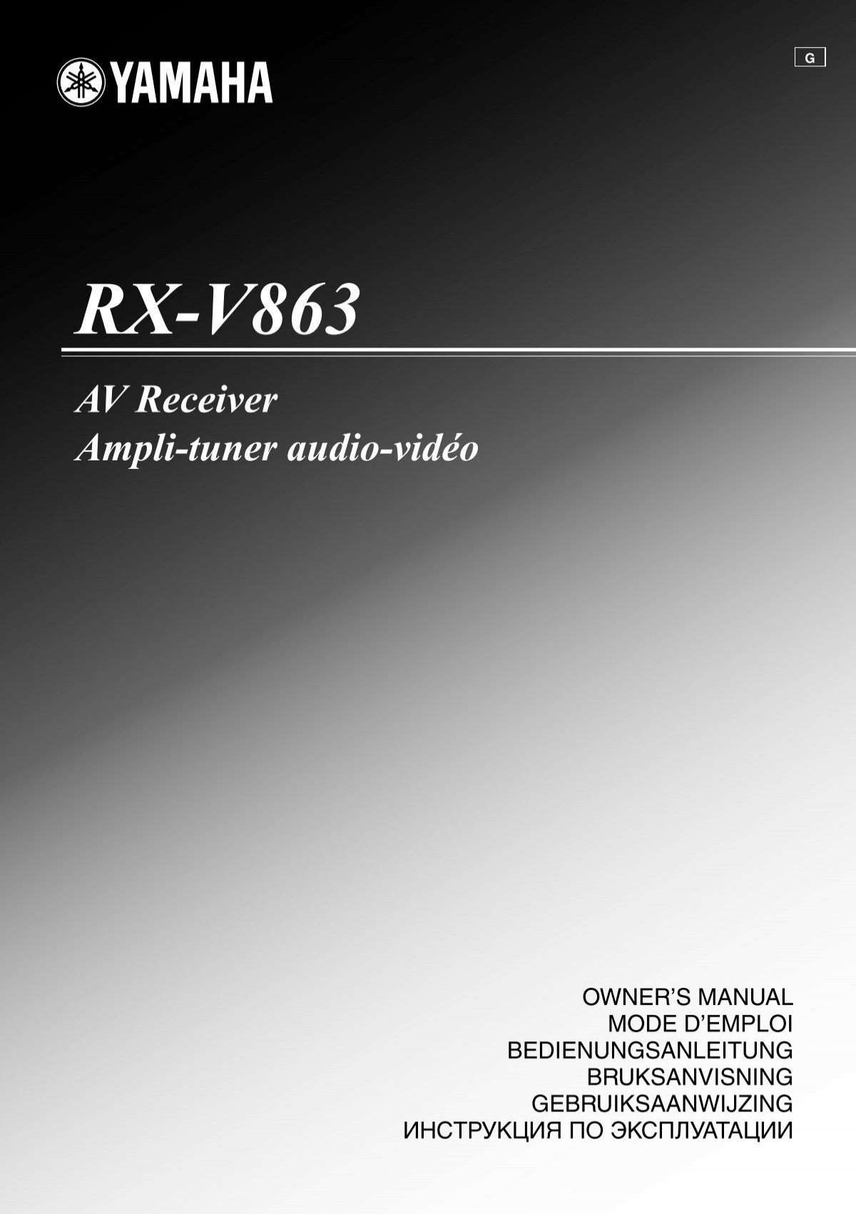 RX-V863 - Главная