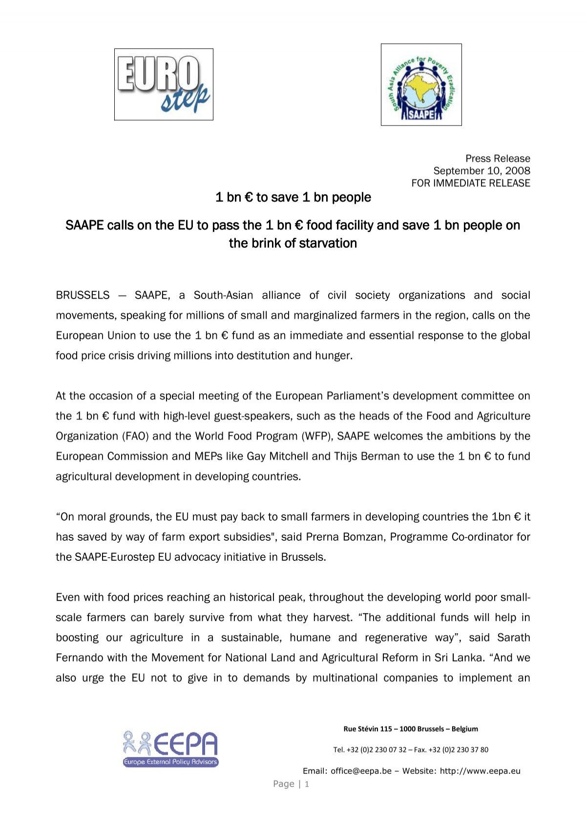 Small-scale calls - European Commission
