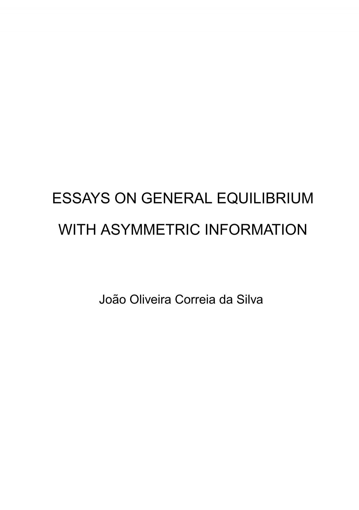 essays on general equilibrium with asymmetric information - FEP