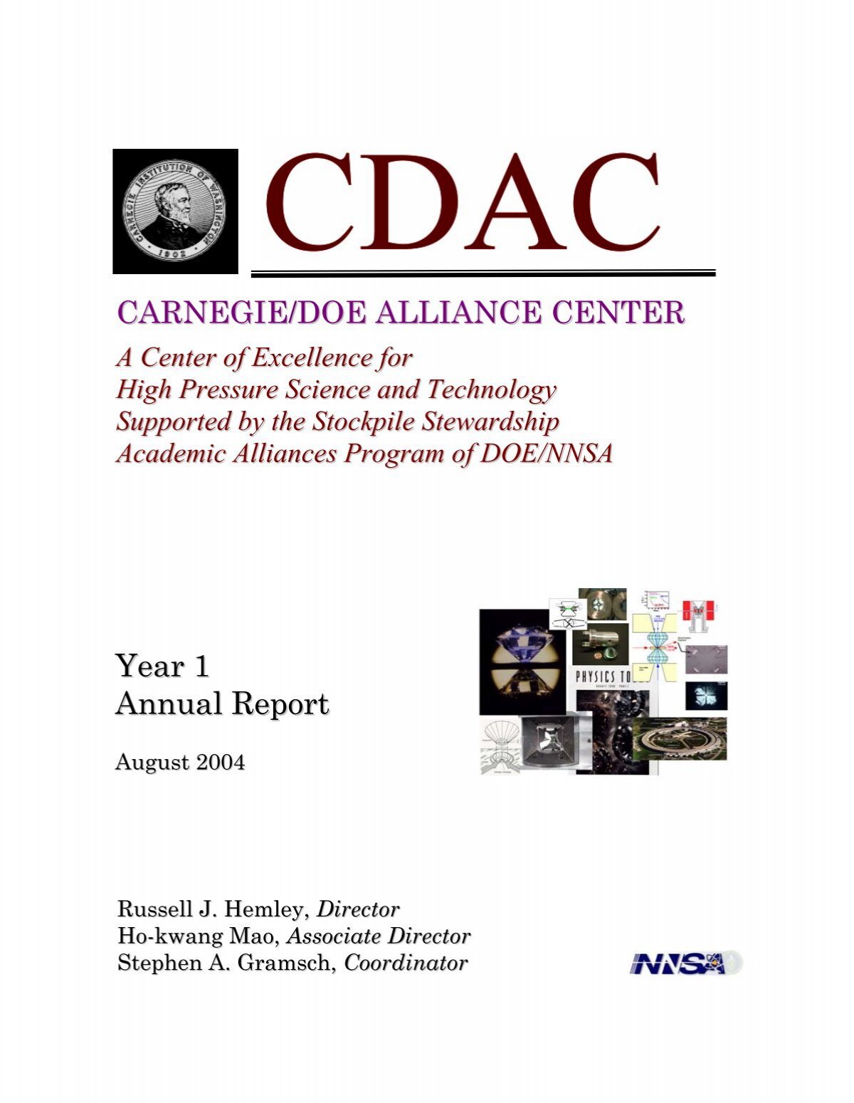 Carnegie/DOE Alliance Center (CDAC): - Geophysical Laboratory
