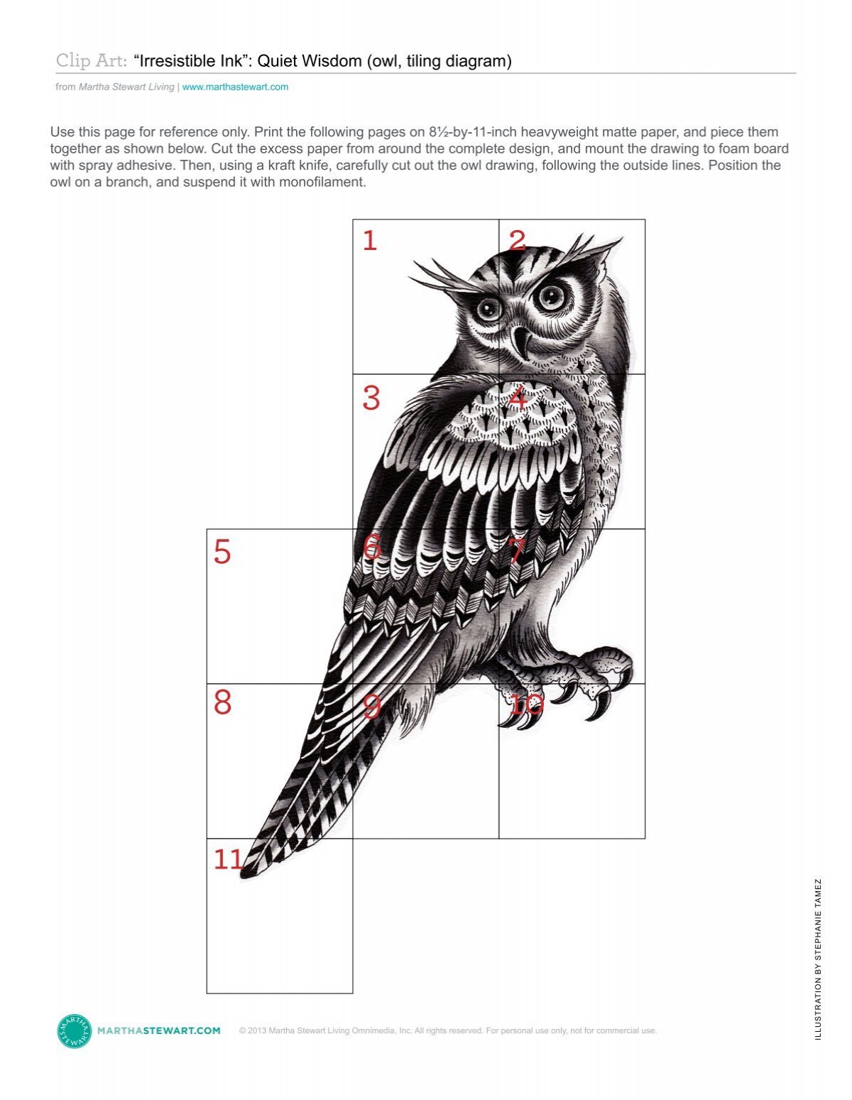 martha stewart owl clip art