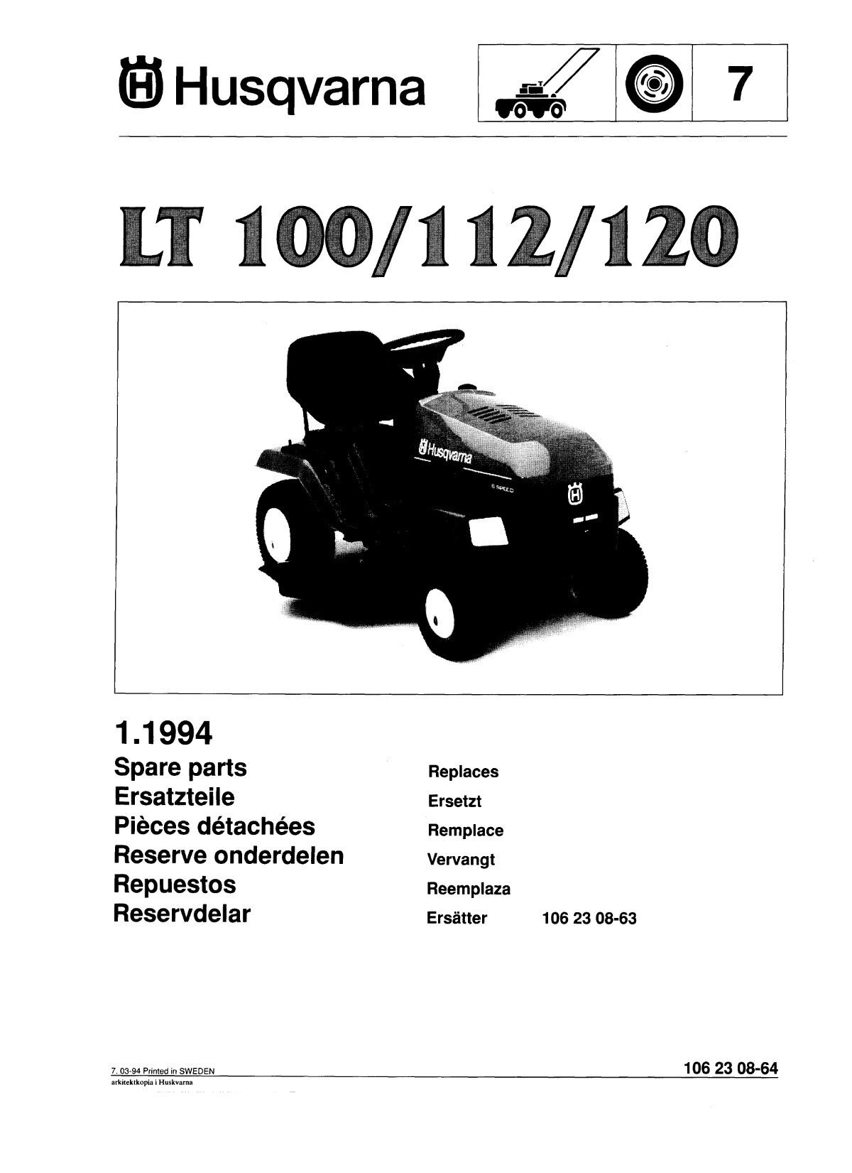 IPL, LT100, LT112, LT120, 1994-03, Tractor - Husqvarna