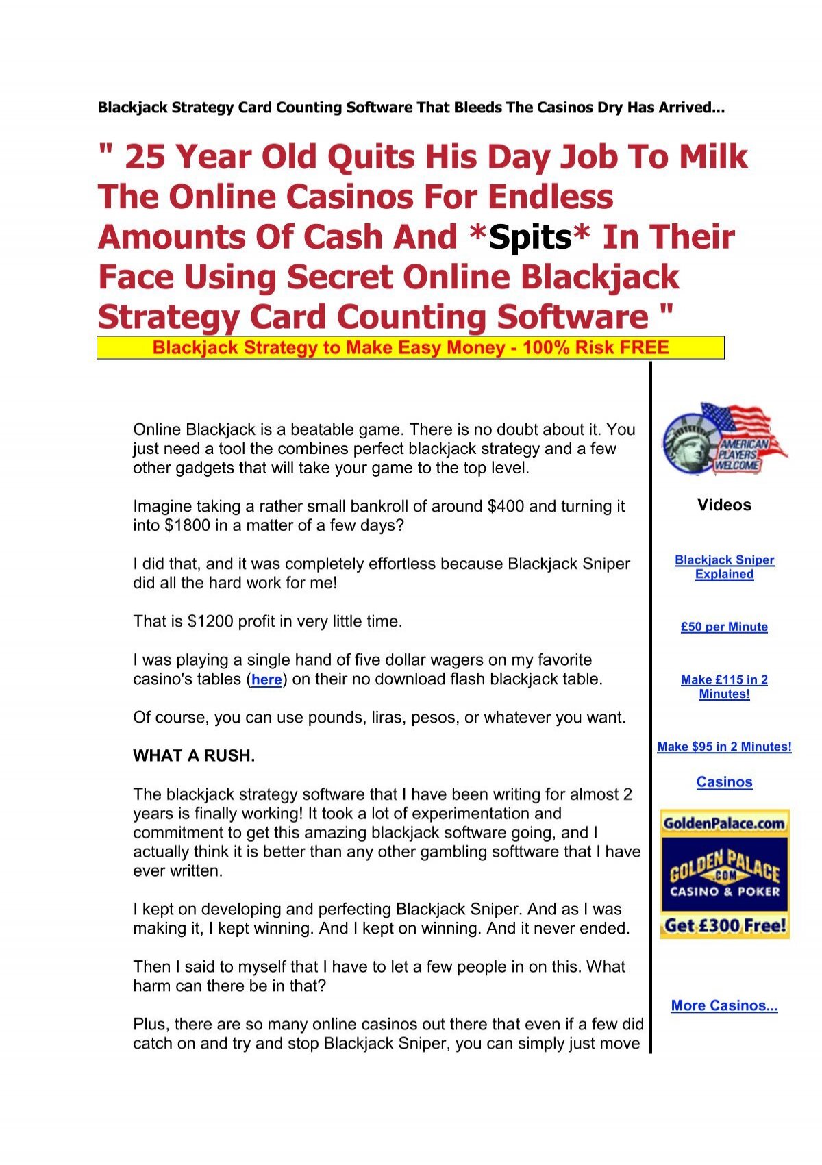Blackjack software card counting software