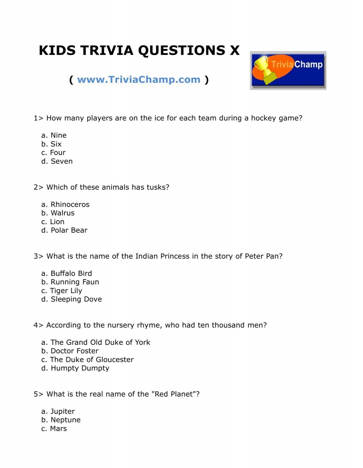 Hockey Trivia for Kids 3