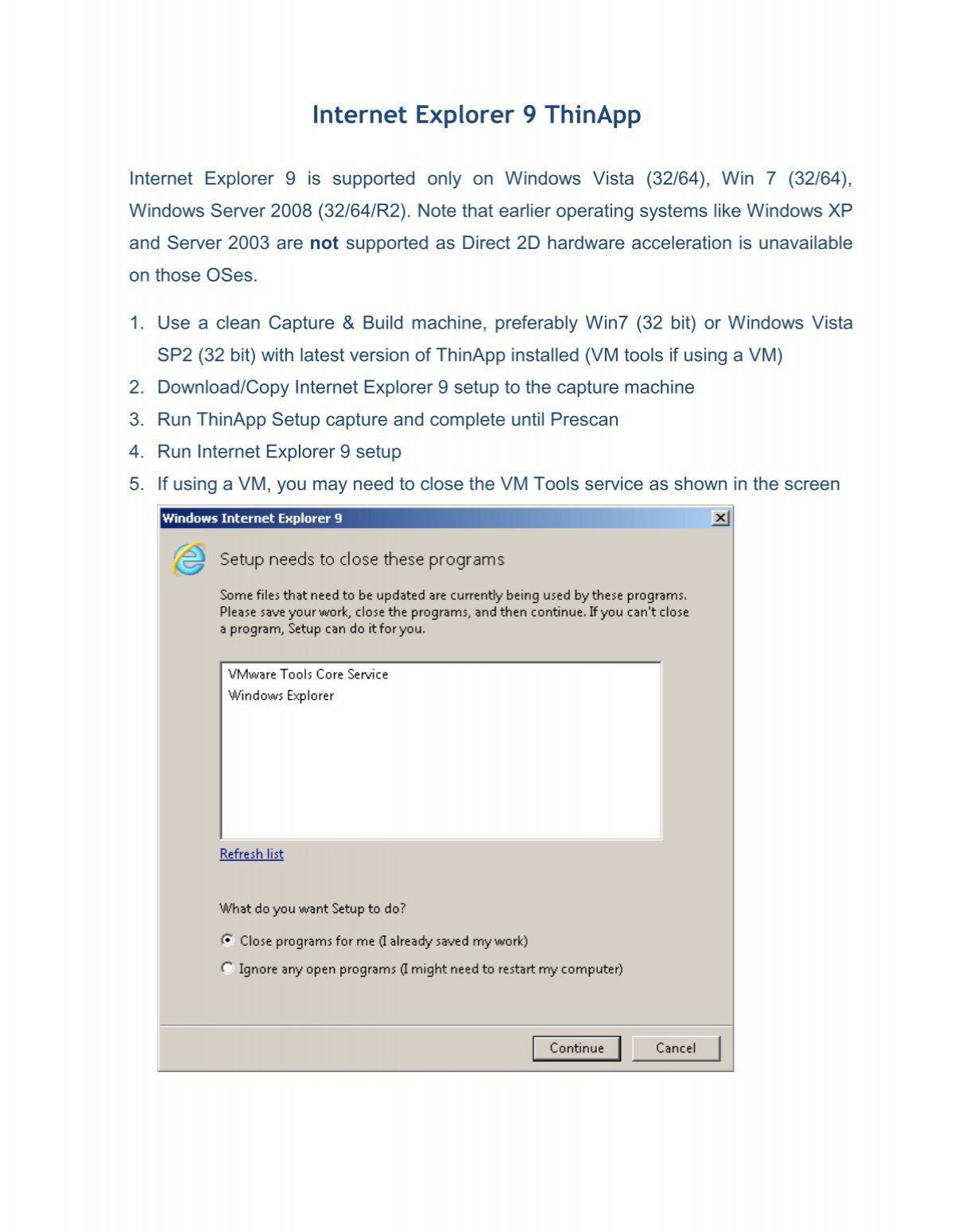 Internet Explorer 9 Thinapp Vmware Communities
