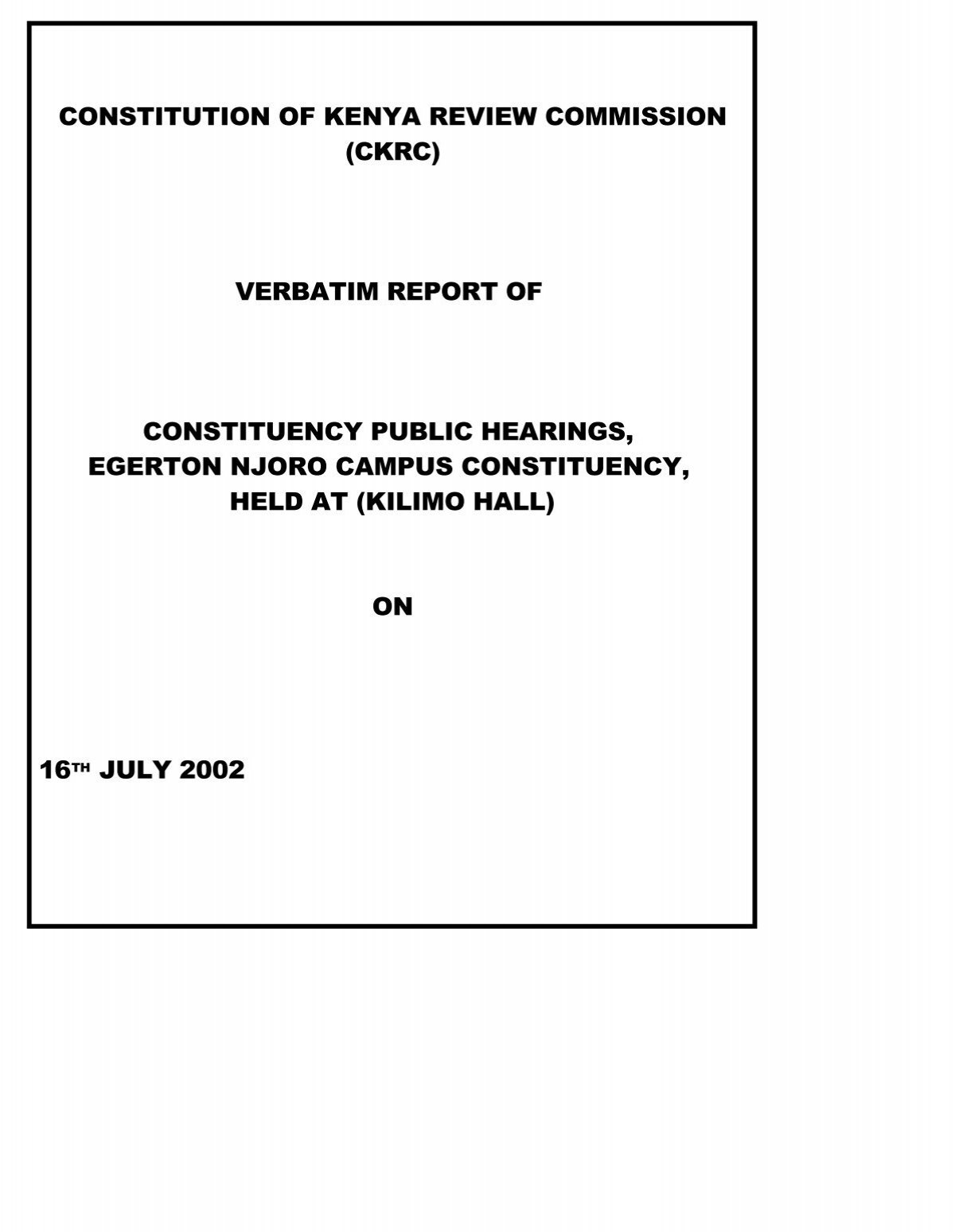 Verbatim report of proceedings - Wednesday, 15 January 2020