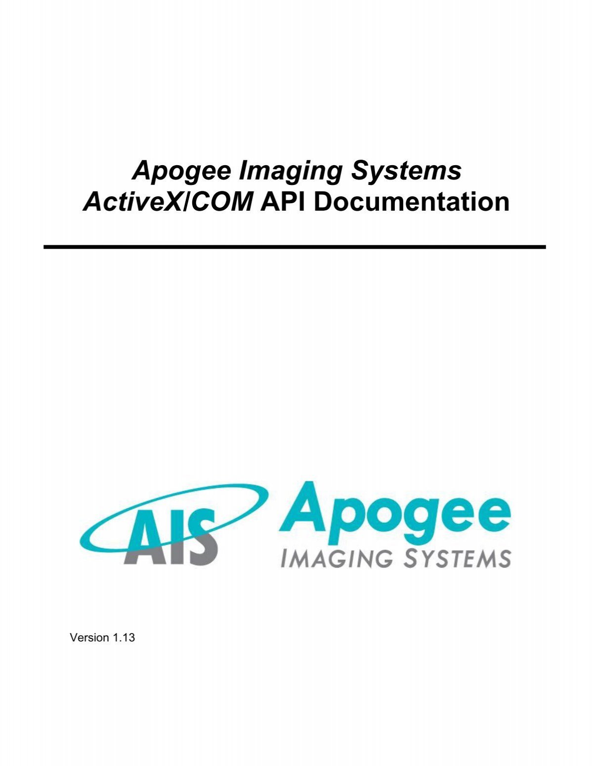 Software Driver Documentation Apogee Instruments Inc
