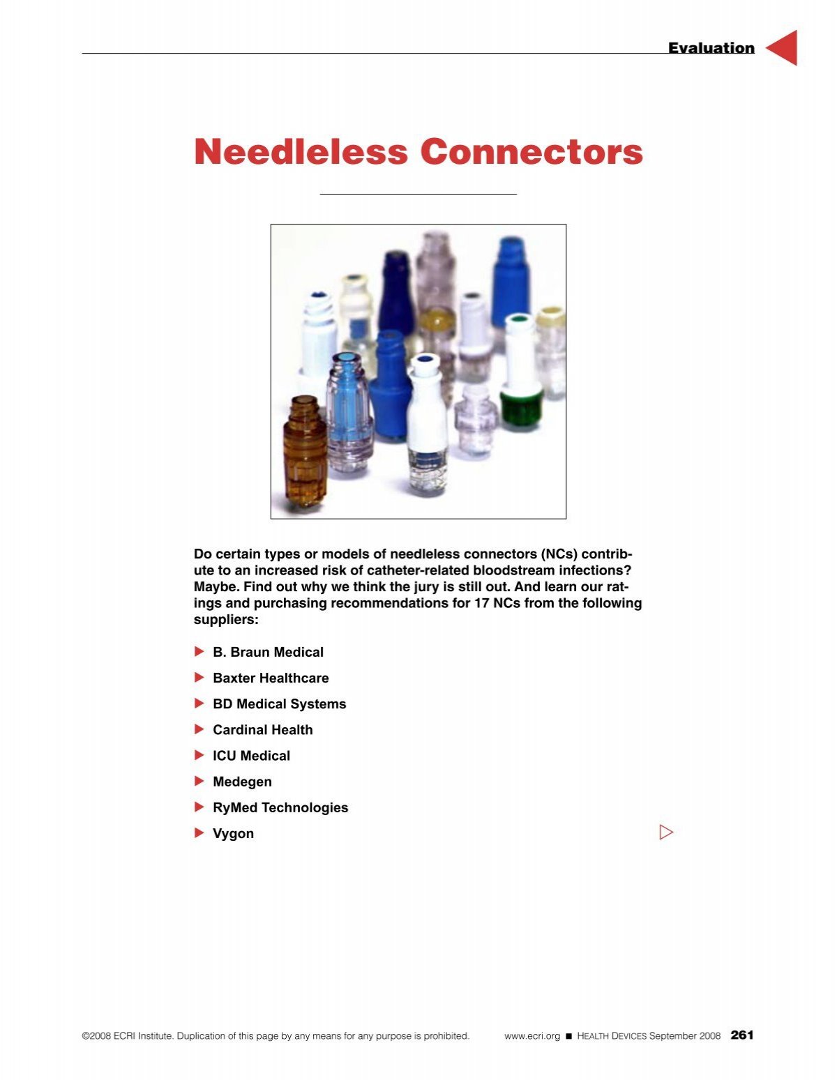 IV Connectors, Needeless Connector, Caps