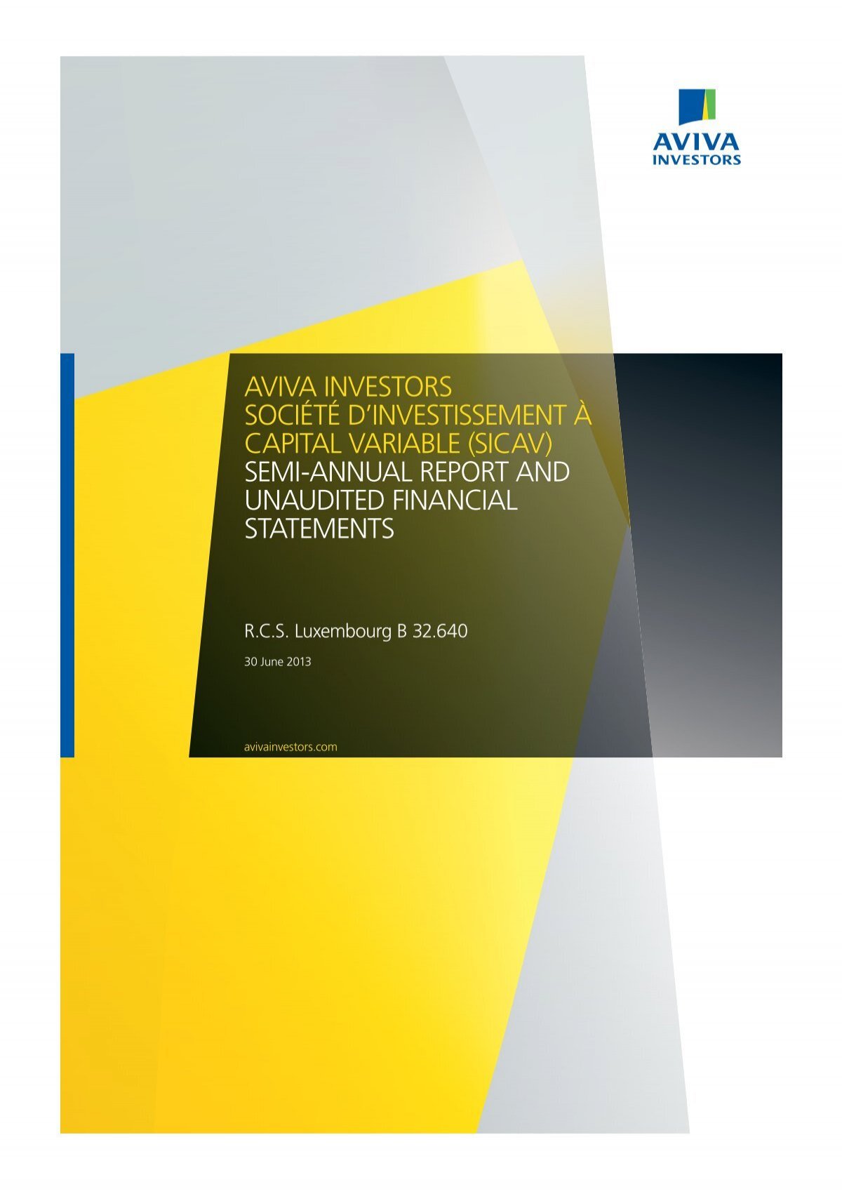 Aviva Investors Annual Report and Audited  - Avivainvestors.ie