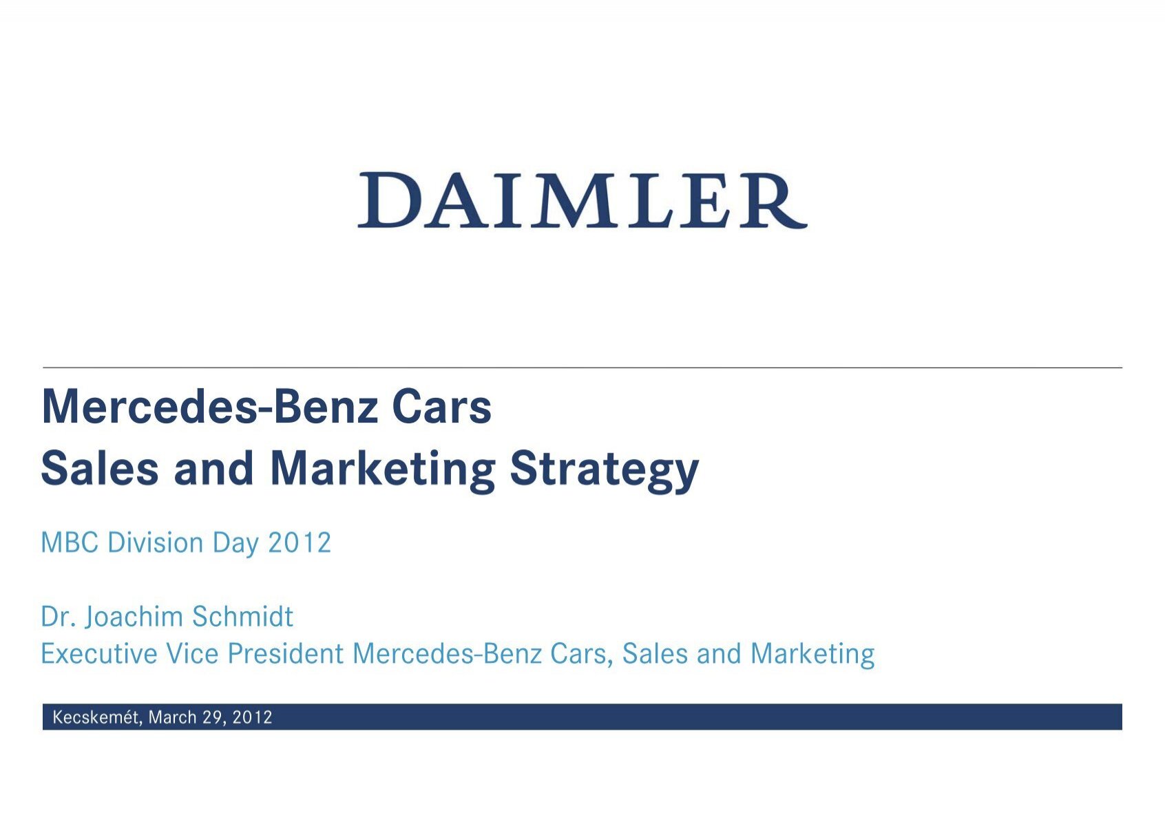 Mercedes Benz Cars Sales And Marketing Strategy Daimler