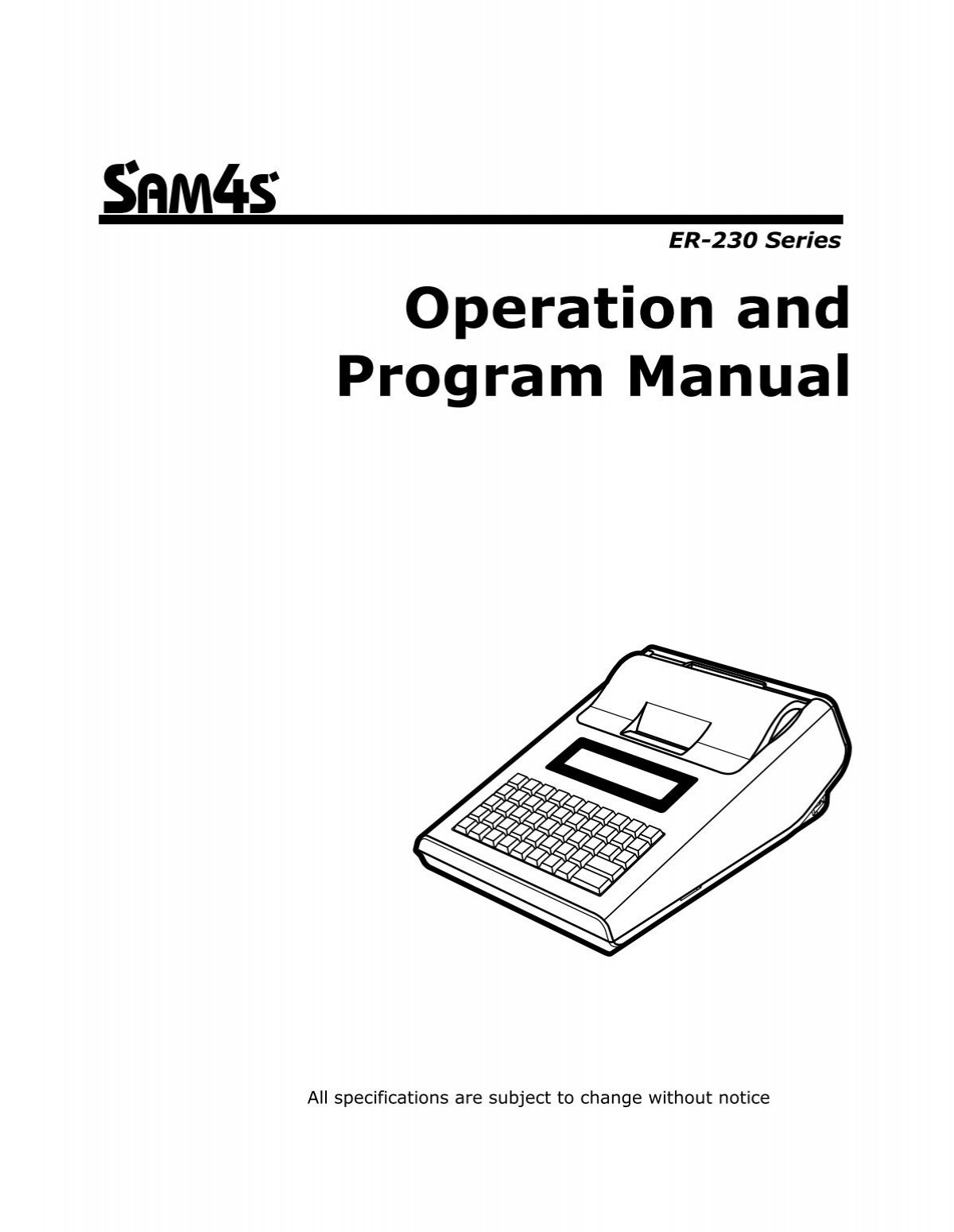 Download The Sam4s Er 230 Manual
