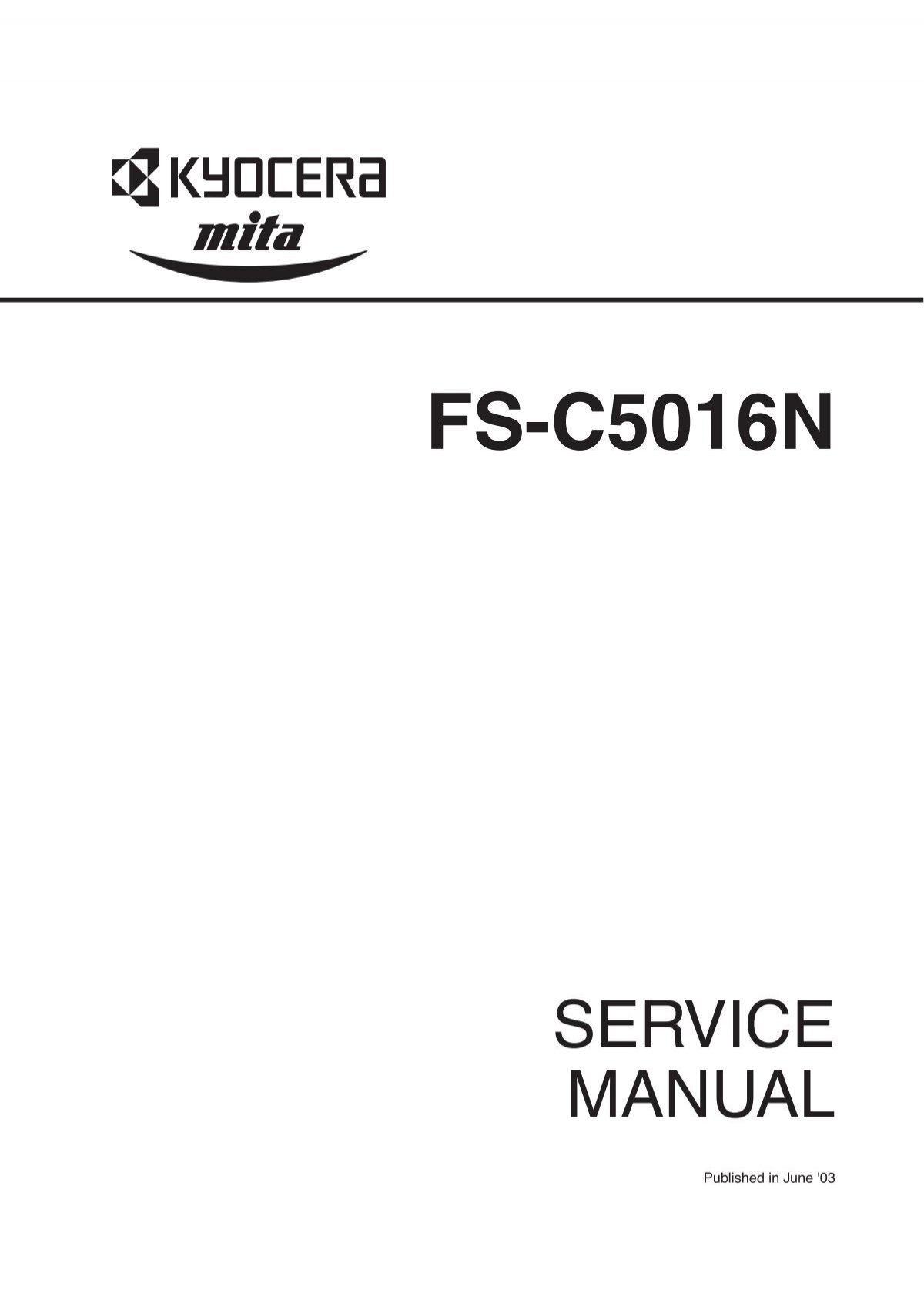 Fs C5016n Service Manual Kyocera