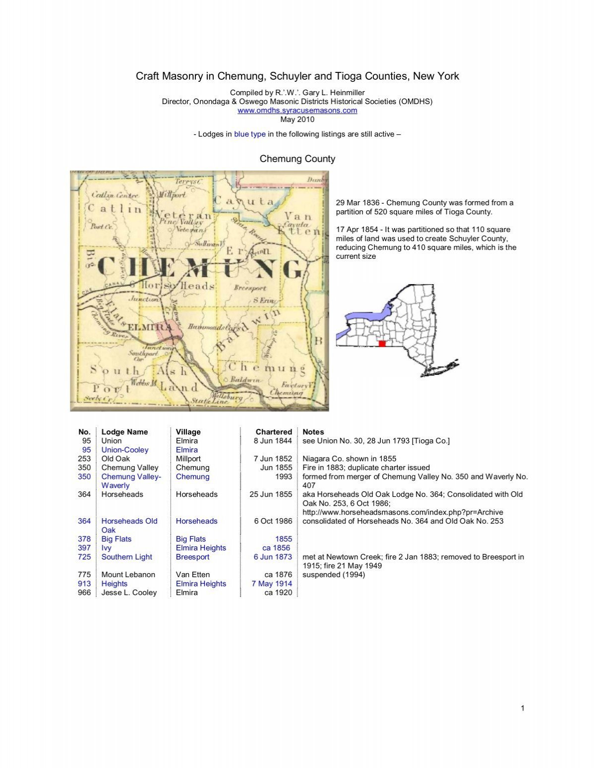Craft Masonry In Chemung Schuyler And Tioga Counties New York
