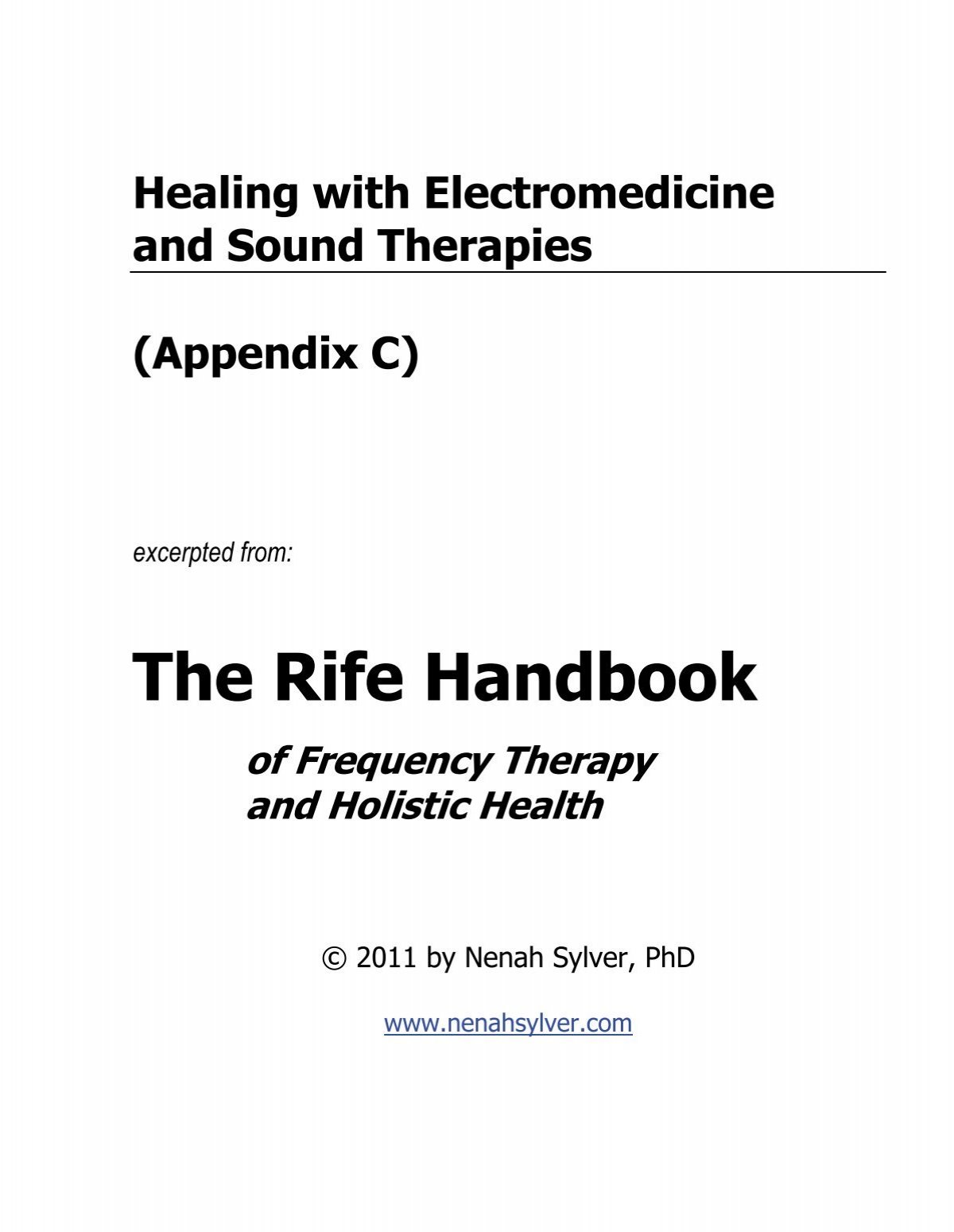ElectroMedicine From The Rife Hand Book of Frequency, PDF, Cancer