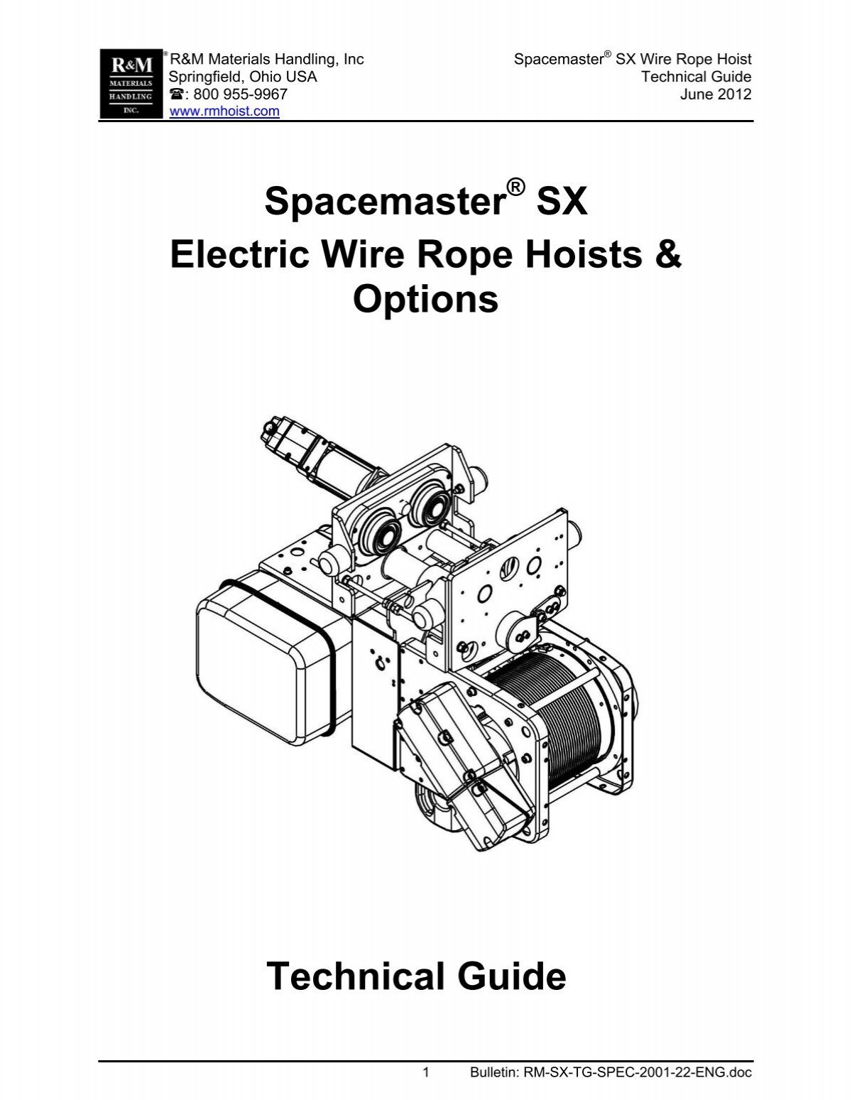Spacemaster SX Electric Wire Rope Hoists & Options Technical Guide